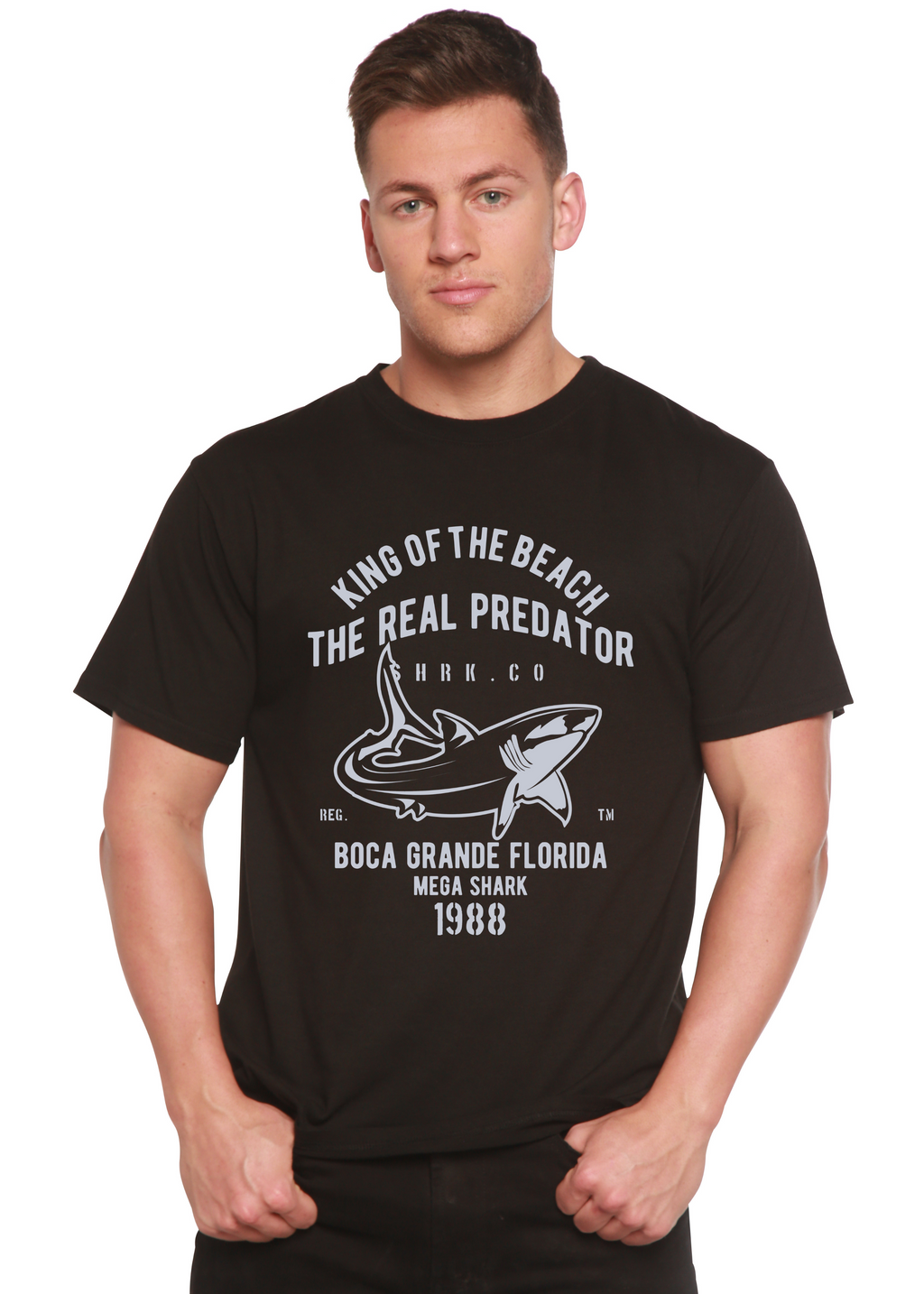 Spun Bamboo Shark Real Spun Bamboo® Men's Bamboo Viscose/Organic Cotton Short Sleeve Graphic T-Shirt — main product shot