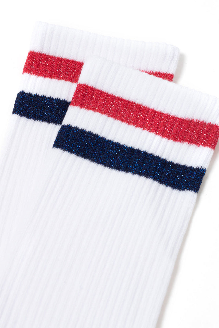 TheRanok.com Conte Cotton Long Socks Active 157 - Lurex Stripes — back view