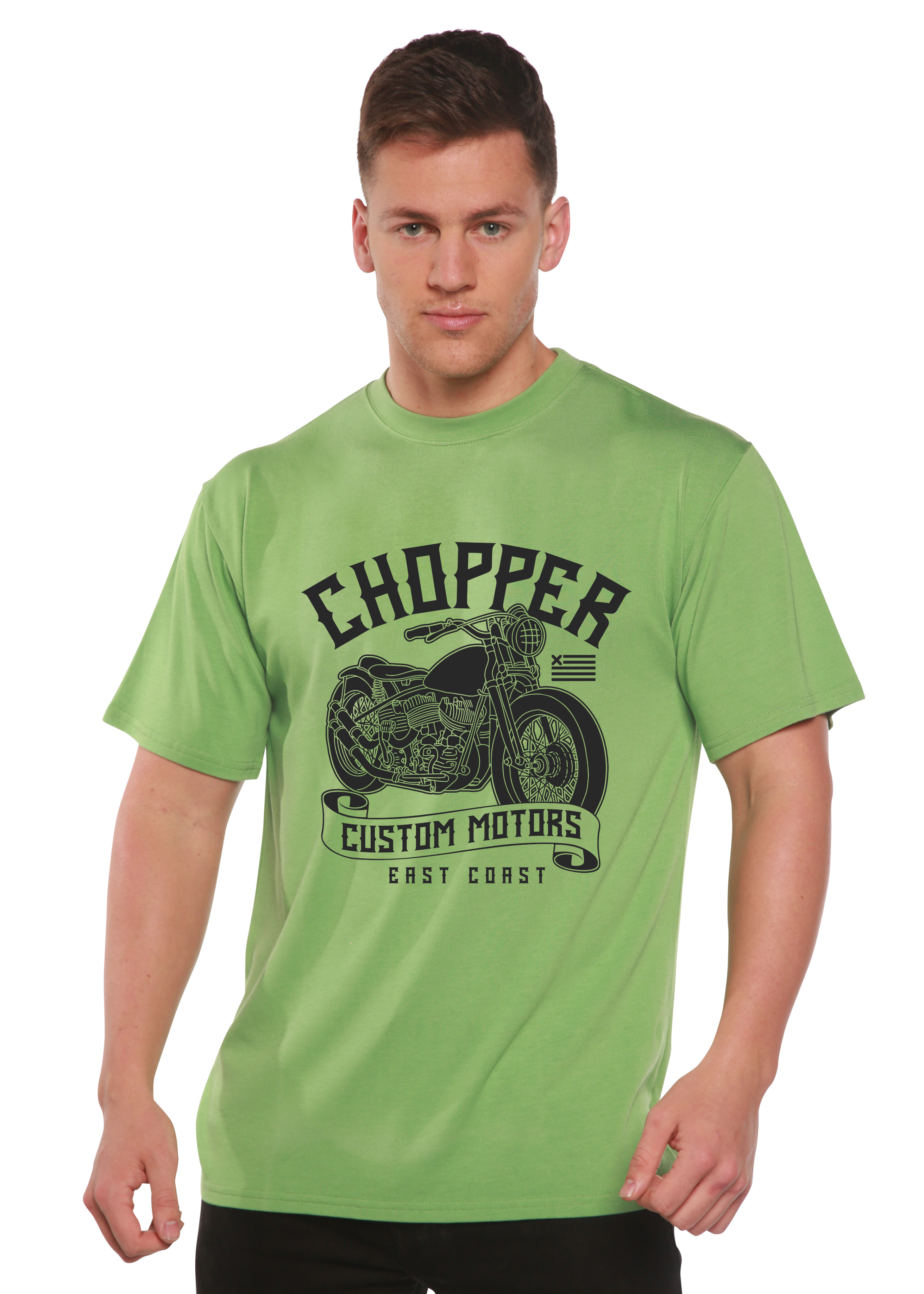 Spun Bamboo Chopper Custom Motors Men's Bamboo Viscose/Organic Cotton Short Sleeve Graphic T-Shirt — main product shot
