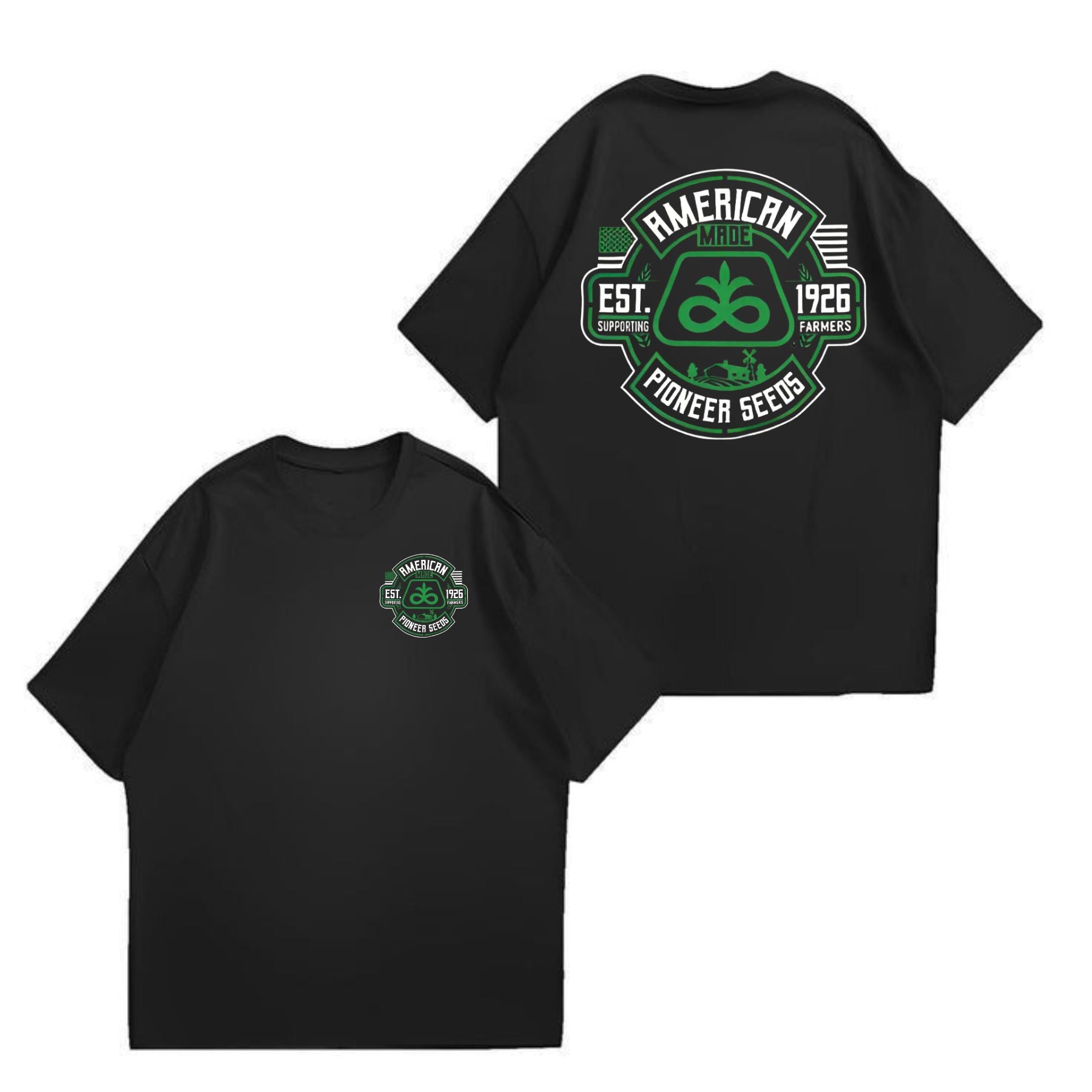 Pasimax Pioneer Seeds T-Shirt — detail close-up