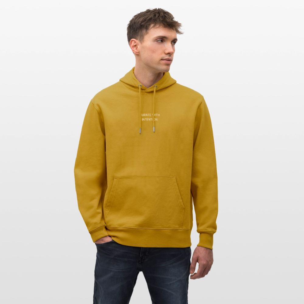 WONENA Curate with Intention Heavyweight Unisex Hoodie Cruiser — in-use photo