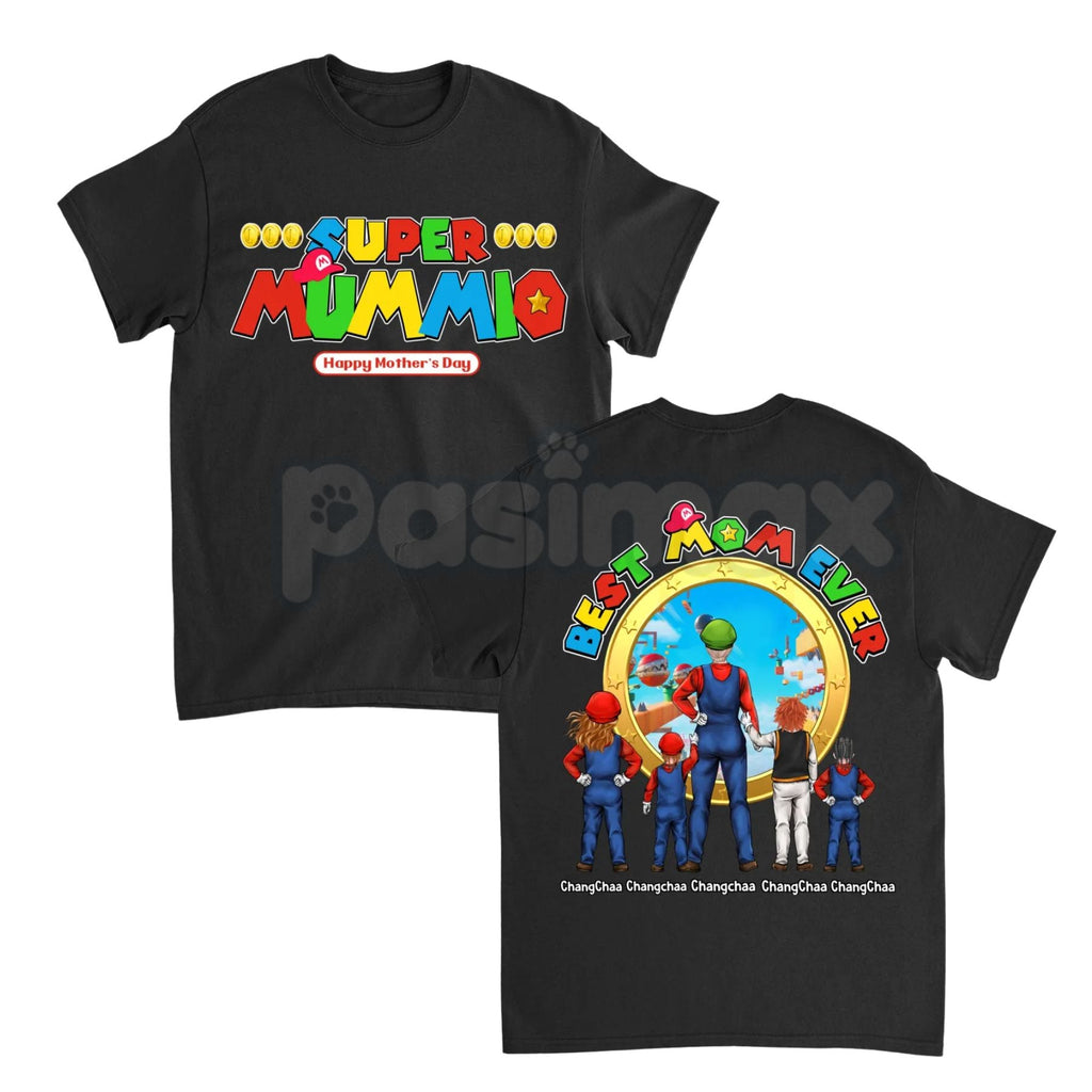 "Super Momio" Funny Mother's Day T-Shirt – Best Mom Ever Retro Gaming Graphic Tee, Premium 100% Cotton Personalized Mother's Day 2026 Shirt, Soft Lived-In Heavyweight Gamer Mom Top, Made in USA