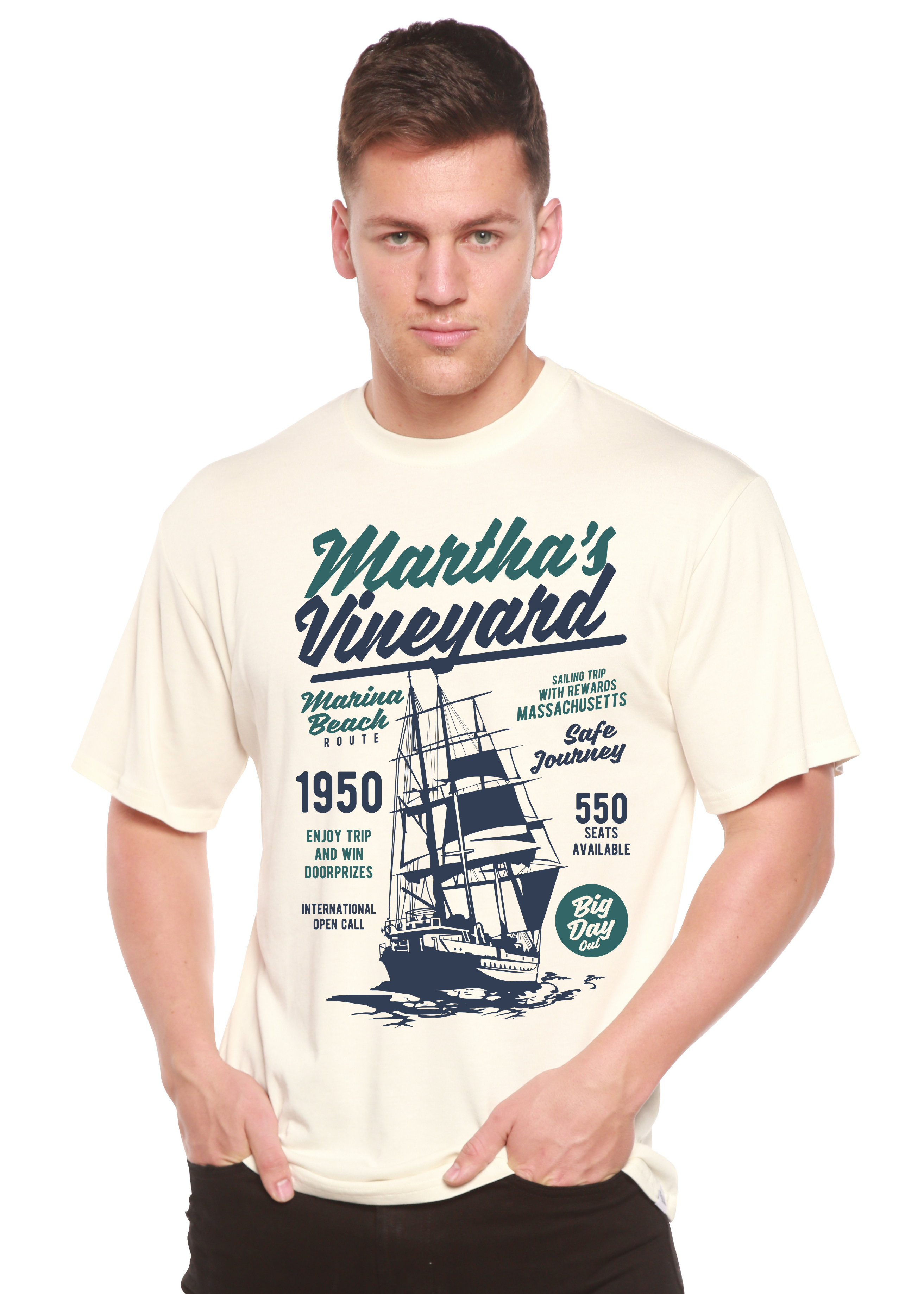 Spun Bamboo Martha's vineyard Men's Bamboo Viscose/Organic Cotton Short Sleeve Graphic T-Shirt — main product shot
