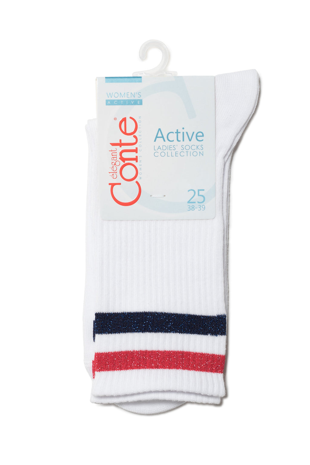 TheRanok.com Conte Cotton Long Socks Active 157 - Lurex Stripes — in-use photo