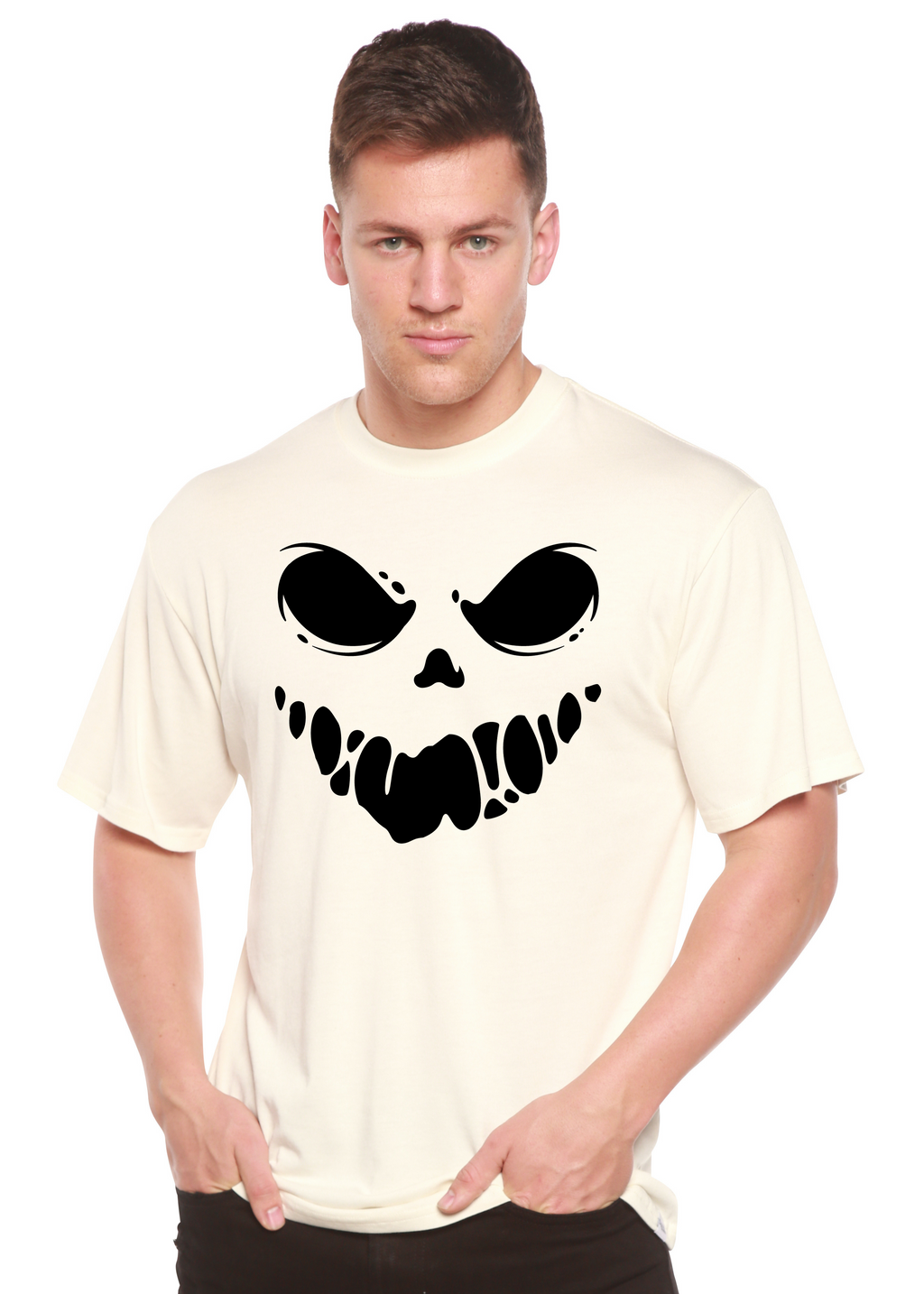 Spun Bamboo Halloween Boo Men's Bamboo Viscose/Organic Cotton Short Sleeve Graphic T-Shirt — main product shot