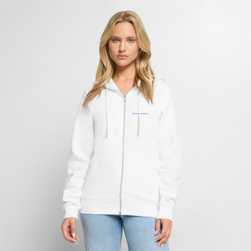 WONENA Somos America Unisex Premium Organic Zip Hoodie — side view