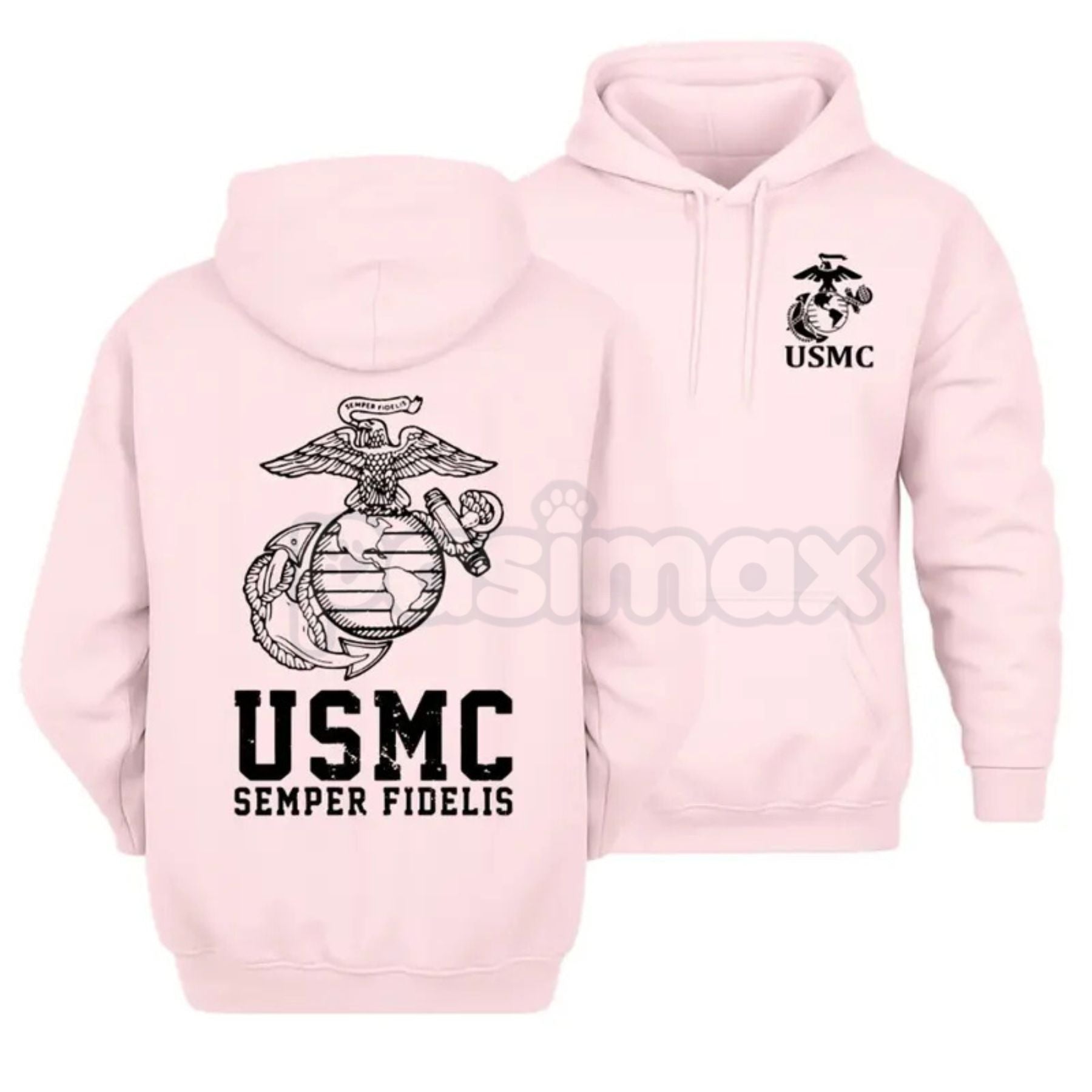 Pasimax USMC Semper Fidelis Marine Corps Hoodie – Iconic Motto Pullover, Veteran & Active Duty Military Apparel, Unisex — det