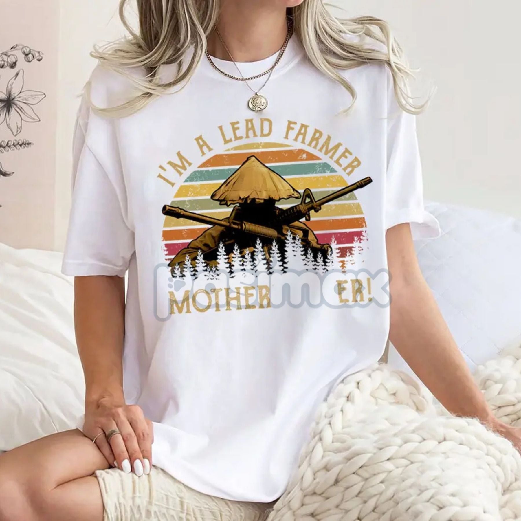 Pasimax "I'm A Lead Farmer" Vintage T-Shirt — detail close-up