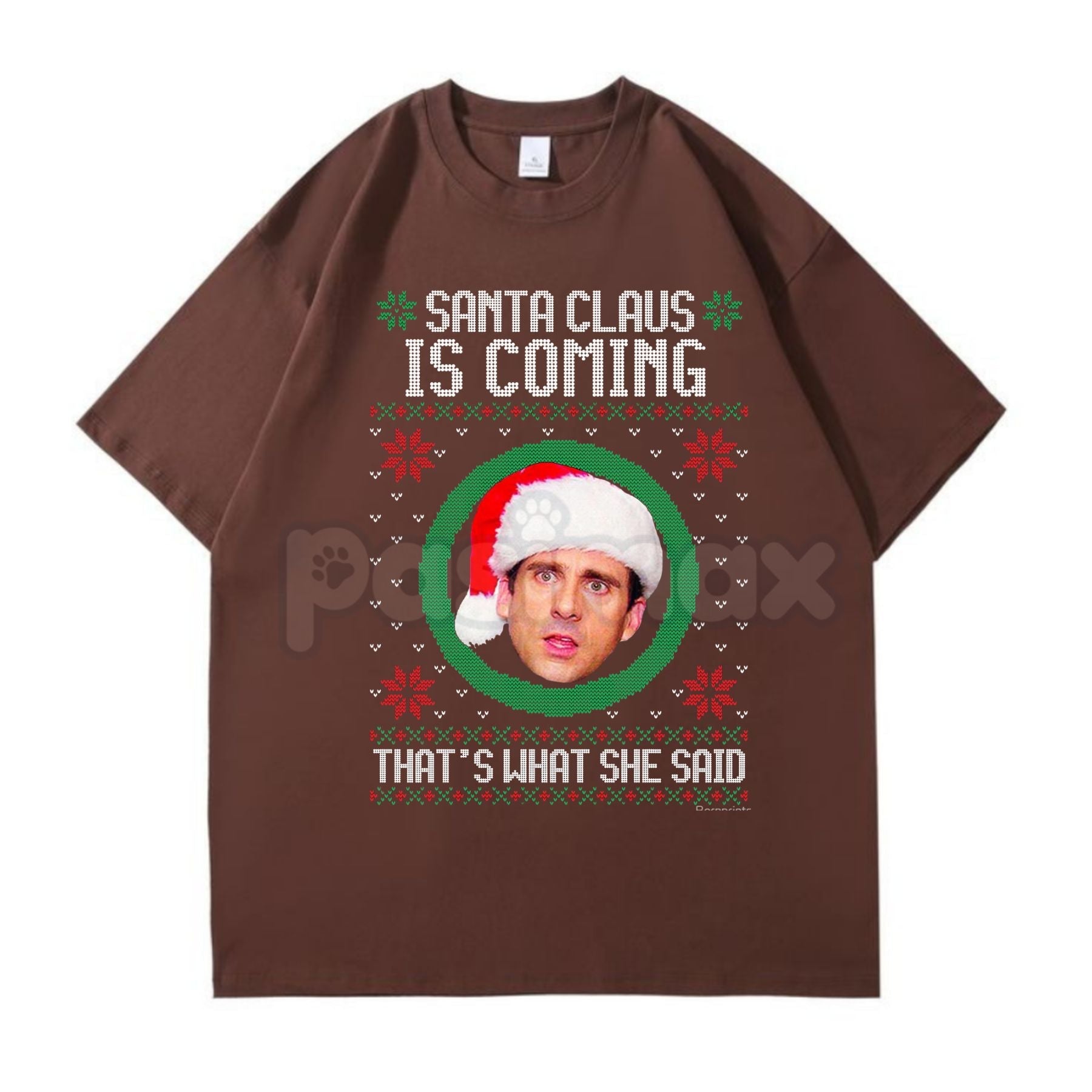 Pasimax The Office Christmas Vintage T-Shirt - Michael Scott Santa Claus Meme Tee, Funny Holiday TV Show Gift, Unisex Dunder 