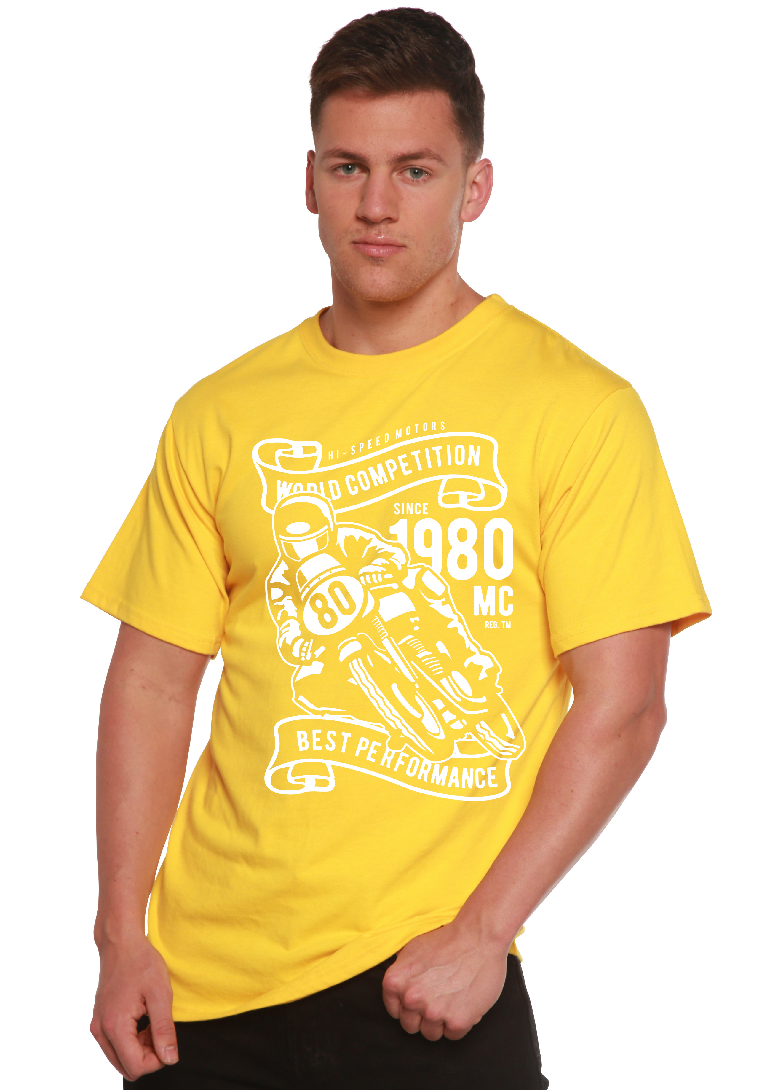 Spun Bamboo World Competition Men's Bamboo Viscose/Organic Cotton Short Sleeve Graphic Graphic T-Shirt — back view