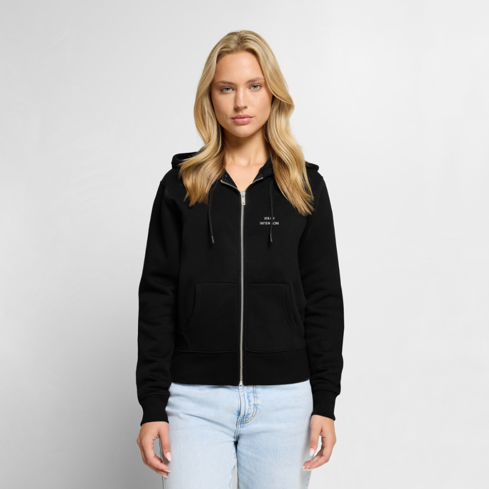 WONENA Wear Intention Women's Premium Organic Zip Hoodie — back view