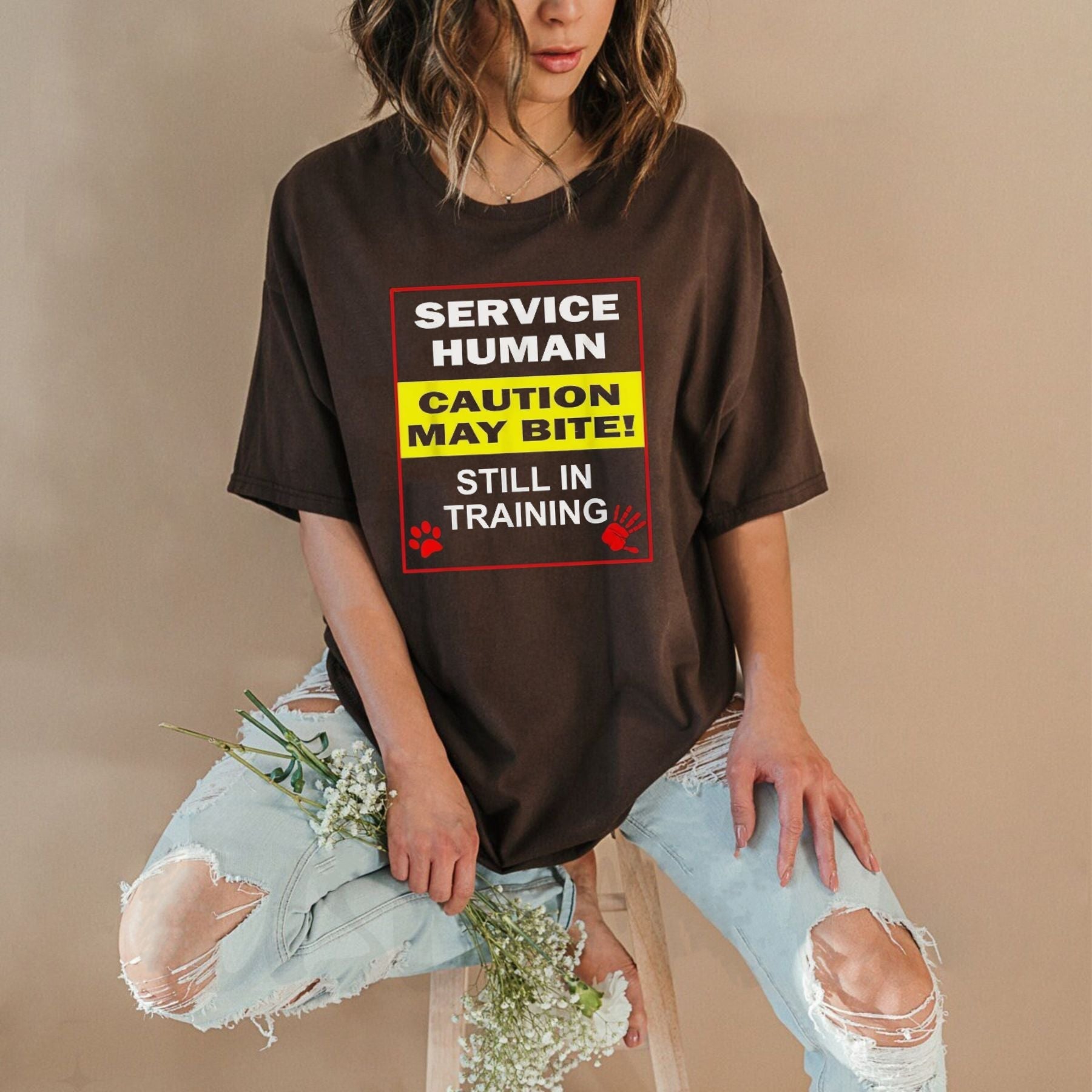 Pasimax "Emotional Support Human Do Not Pet" T-Shirt - Funny Service Dog Love Tee, Summer Gift for Dog Owners — back view