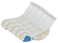 Spun Bamboo High Performance Crew Bamboo Viscose Socks Unisex White Color - 5-pack — main product shot