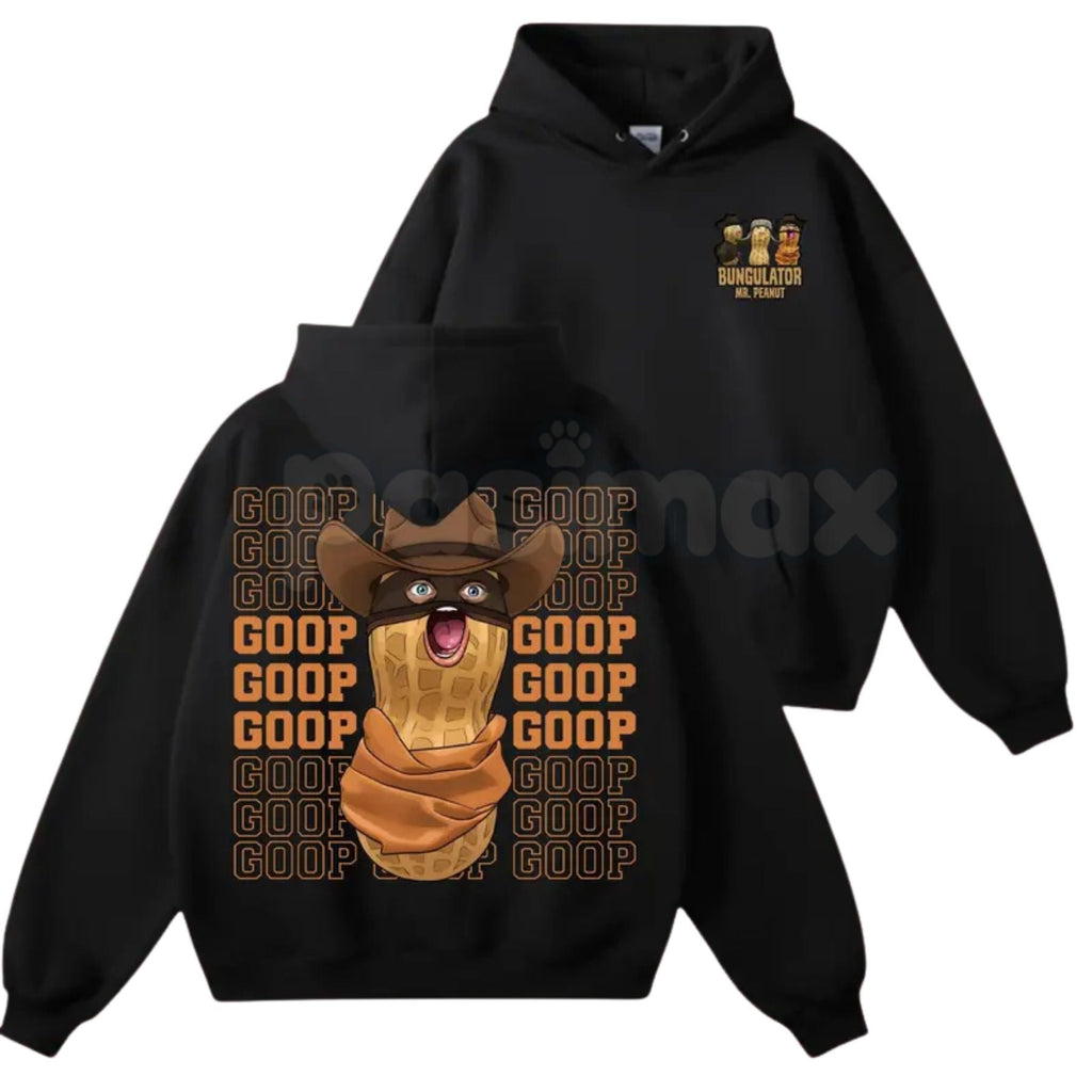 Pasimax Peanut Bungulator Goop Hoodie – Funny Cowboy Peanut Graphic Pullover, Surreal Humor Aesthetic Streetwear, Unisex Vint