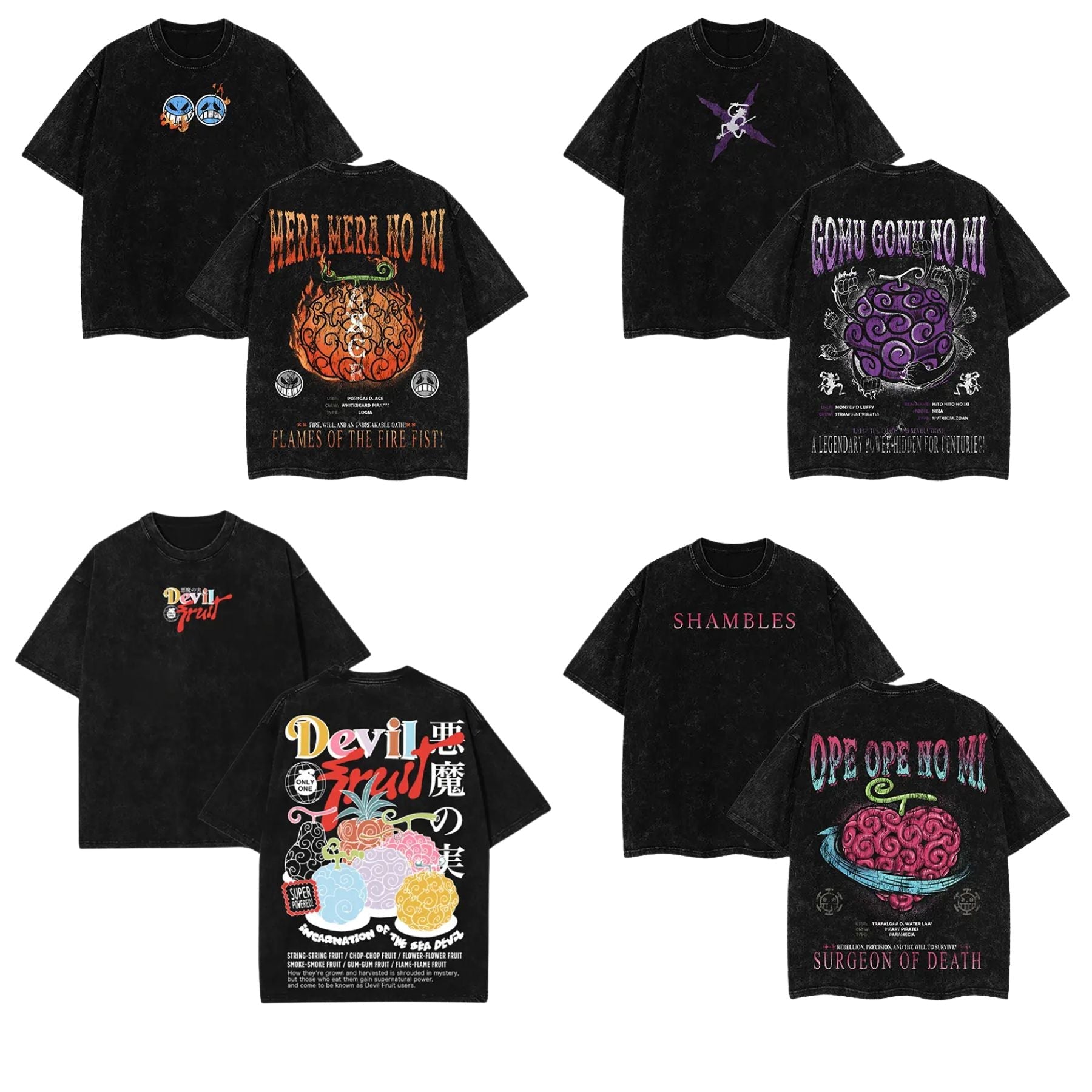 Pasimax Devil Fruit One Piece Washed Tee — alternative angle