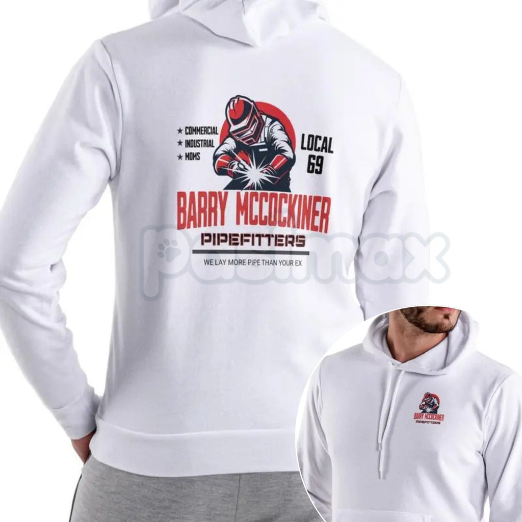 Pasimax Barry McCockiner Pipefitters Local 69 Hoodie – Funny Parody Workwear Pullover, Sarcastic Trade Humor Apparel, Unisex 