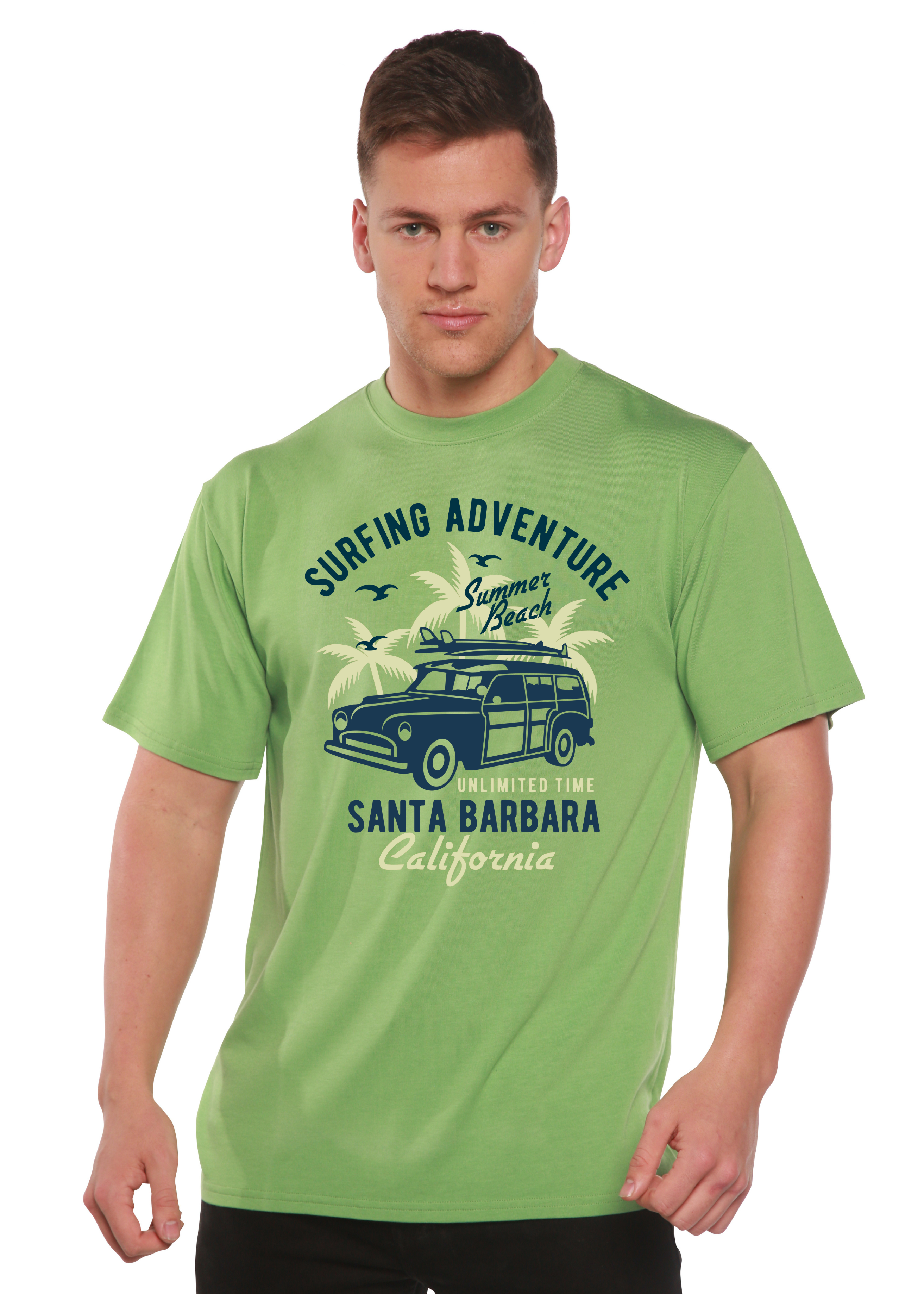 Spun Bamboo Surfing Adventure Spun Bamboo® Men's Bamboo Viscose/Organic Cotton Short Sleeve Graphic T-Shirt — main product sh