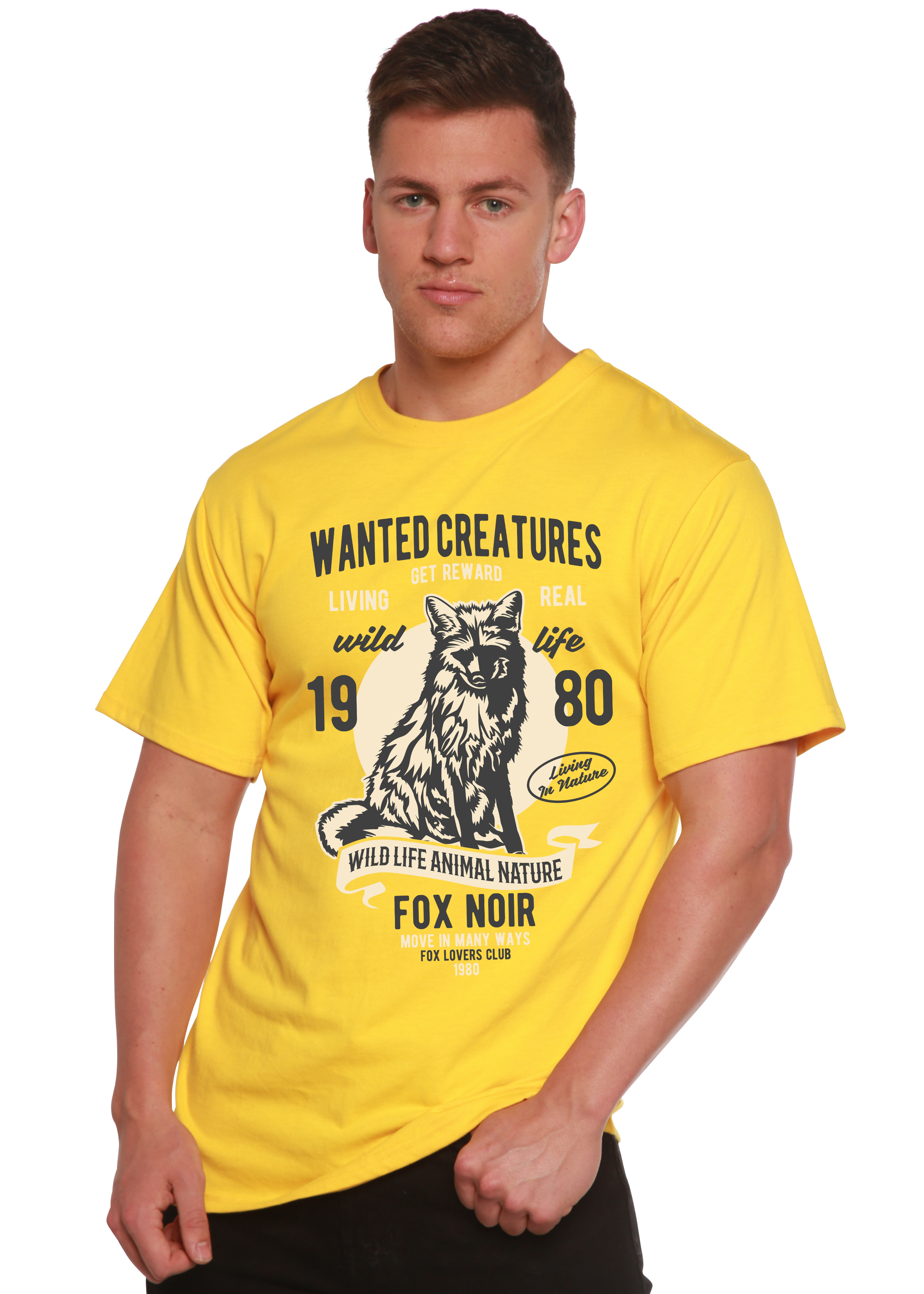 Spun Bamboo Wanted Creature Spun Bamboo® Men's Bamboo Viscose/Organic Cotton Short Sleeve Graphic T-Shirt — side view