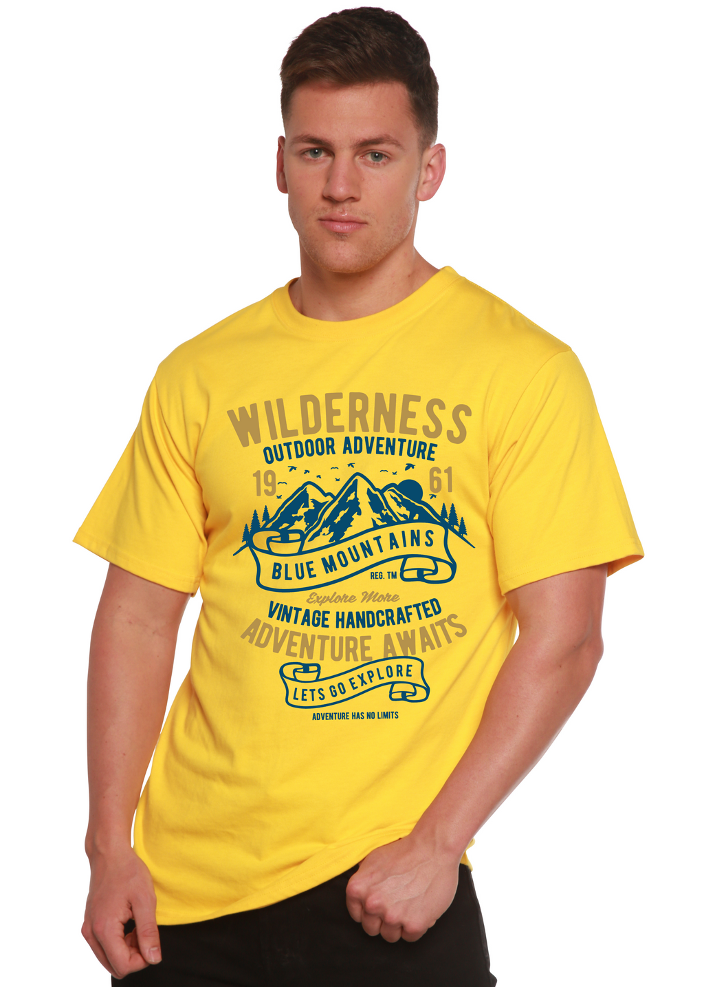Spun Bamboo Wilderness Spun Bamboo® Men's Bamboo Viscose/Organic Cotton Short Sleeve Graphic T-Shirt — detail close-up
