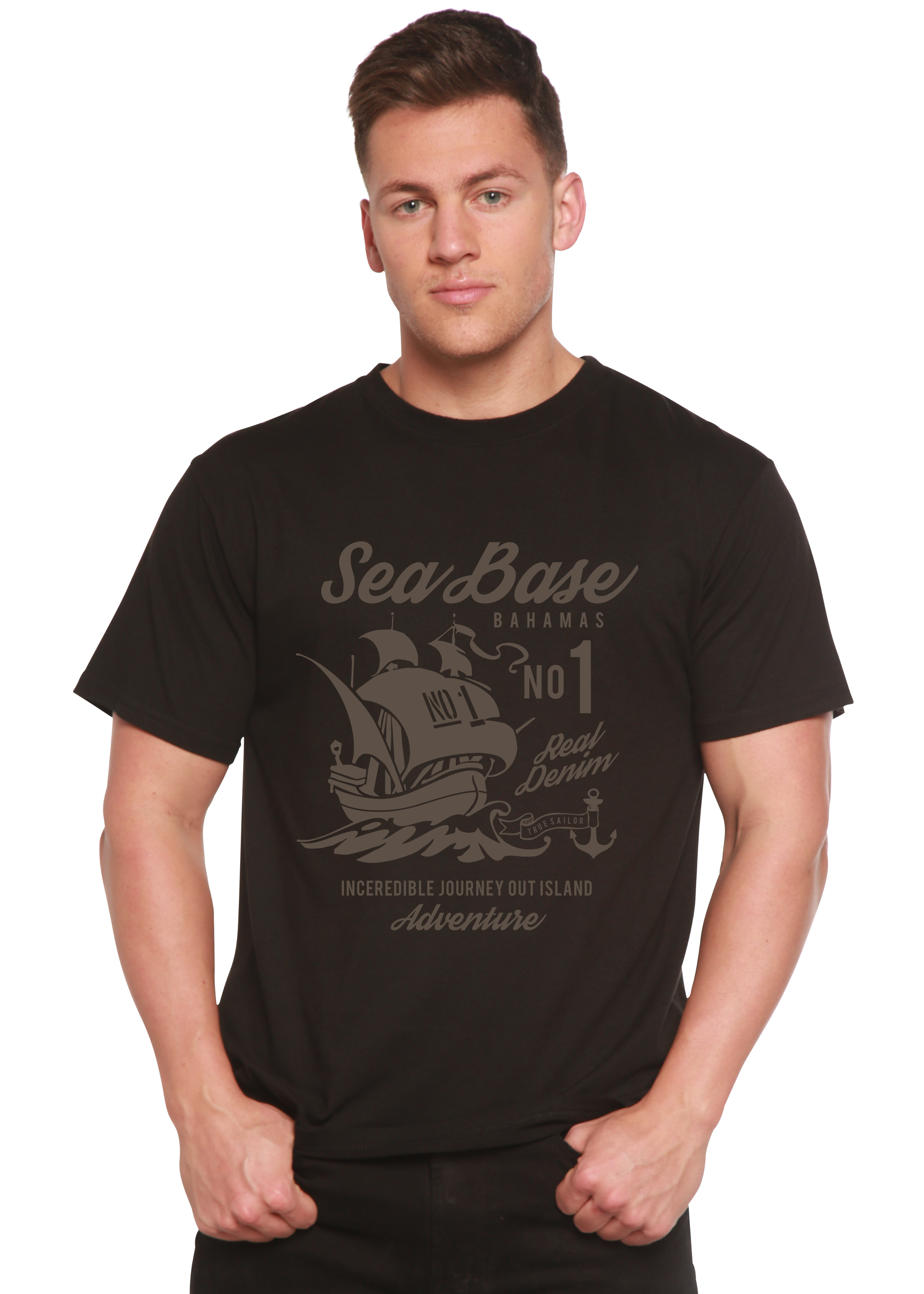 Spun Bamboo Sea Base Spun Bamboo® Men's Bamboo Viscose/Organic Cotton Short Sleeve Graphic T-Shirt — side view