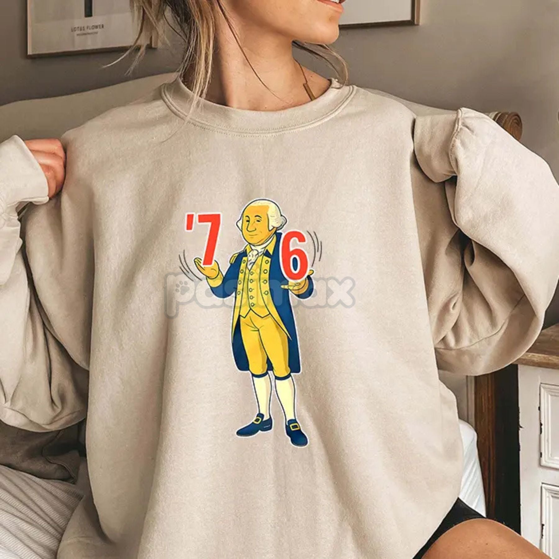 Pasimax George Washington Tennis Score Sweatshirt — detail close-up