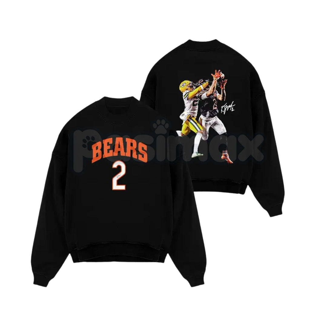 Pasimax Da Bears Fit – DJ Moore 2 'Catch' Game Day Cotton Hoodie, Soft & Comfortable Sweatshirt and T-Shirt — lifestyle conte
