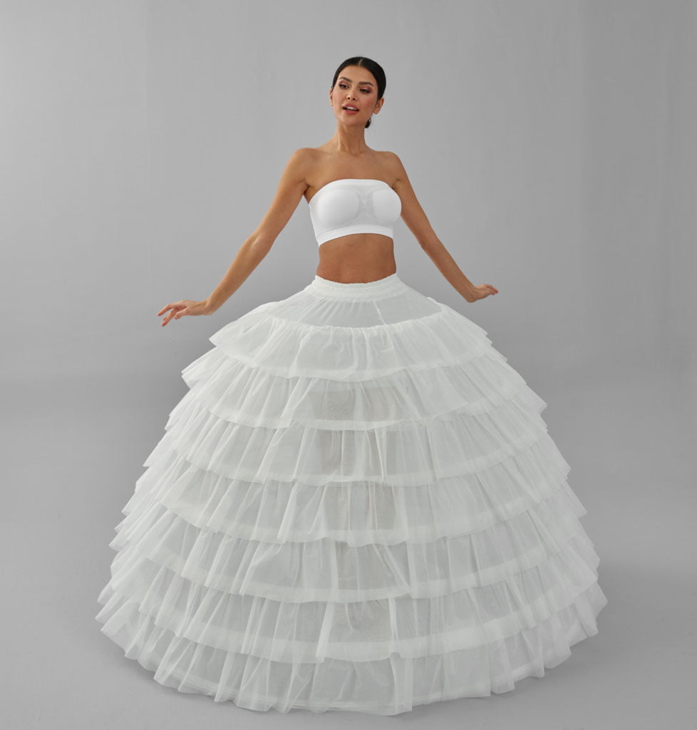 Simple Wedding Dresses Ball Gown Crinoline Skirt -Quinceanera Petticoat Skirt – Bridal Port, view 8