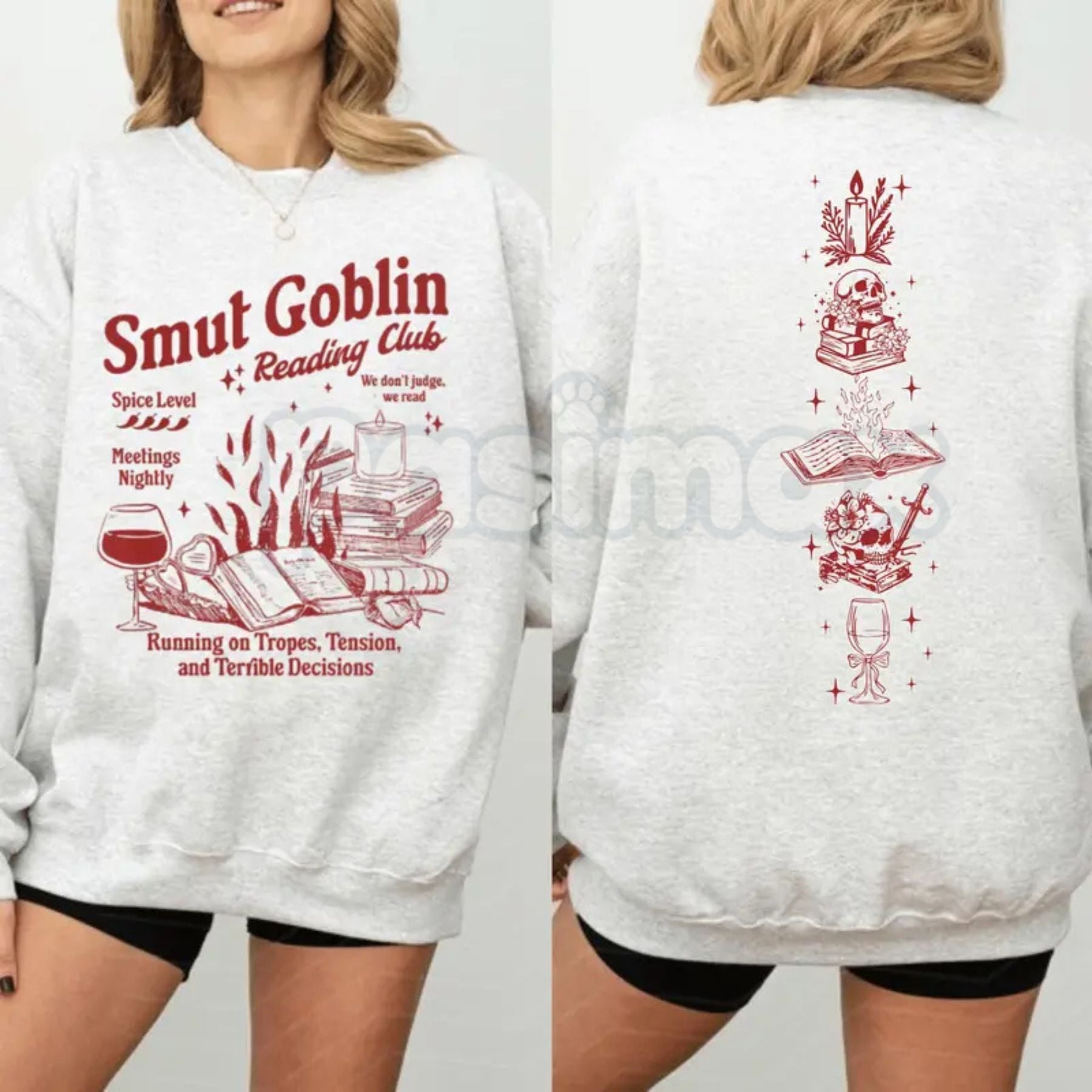 Pasimax Smut Goblin Dark Romance Shirt Sweatshirt | Spicy Romantasy Bookish Crewneck | Funny Reader Gift | Fantasy Bookworm A