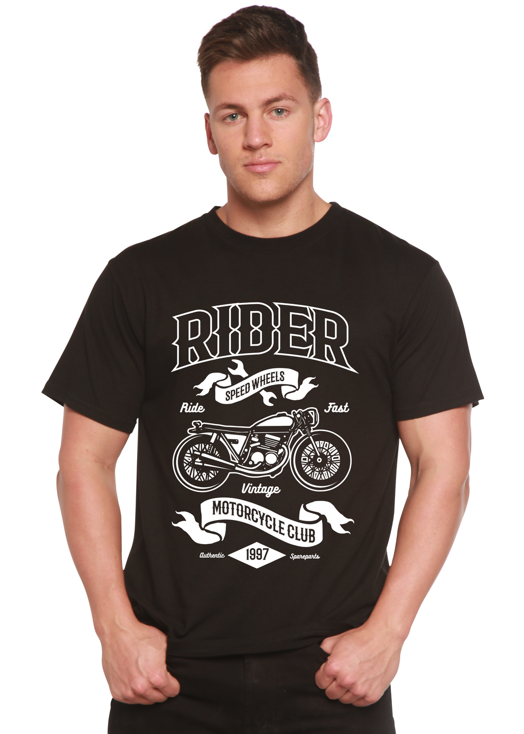 Spun Bamboo Rider Spun Bamboo® Men's Bamboo Viscose/Organic Cotton Short Sleeve Graphic T-Shirt — main product shot