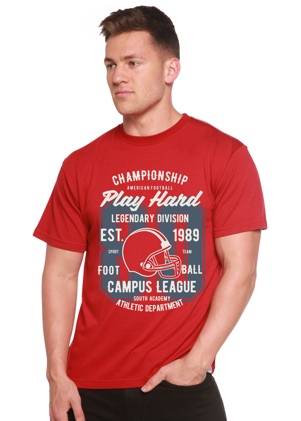 Spun Bamboo Play Hard Spun Bamboo® Men's Bamboo Viscose/Organic Cotton Short Sleeve Graphic T-Shirt — lifestyle context