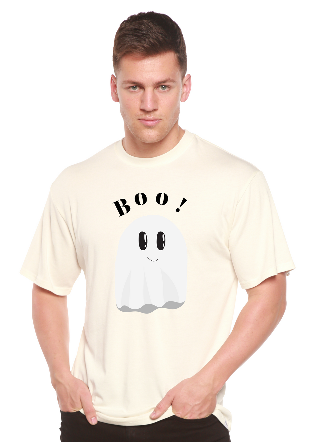 Spun Bamboo Boo Men's Bamboo Viscose/Organic Cotton Short Sleeve Graphic T-Shirt — lifestyle context