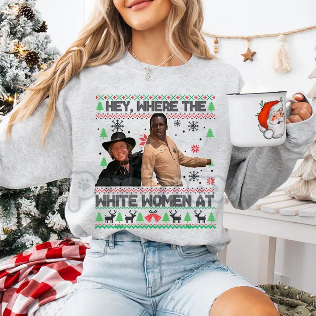 Pasimax "Excuse Me While I Whip This Out" Ugly Christmas Sweater | Blazing Saddles Movie Quote Jumper | Western Comedy Holida