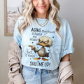 Pasimax "Aging May Have Slowed Me Down But It Haven't Shut Me Up" T-Shirt - Funny Senior Humor Graphic Tee, Premium 100% Cott