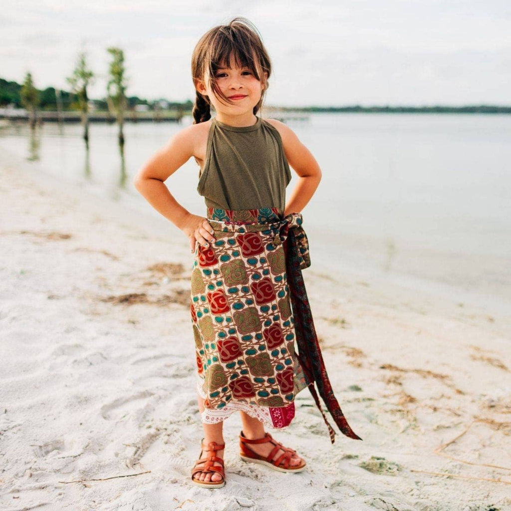 Darn Good Yarn Kids Skirt – Recycled Sari Magic — main product shot