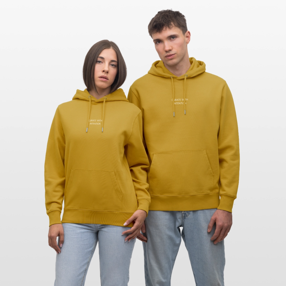 WONENA Curate with Intention Heavyweight Unisex Hoodie Cruiser — back view