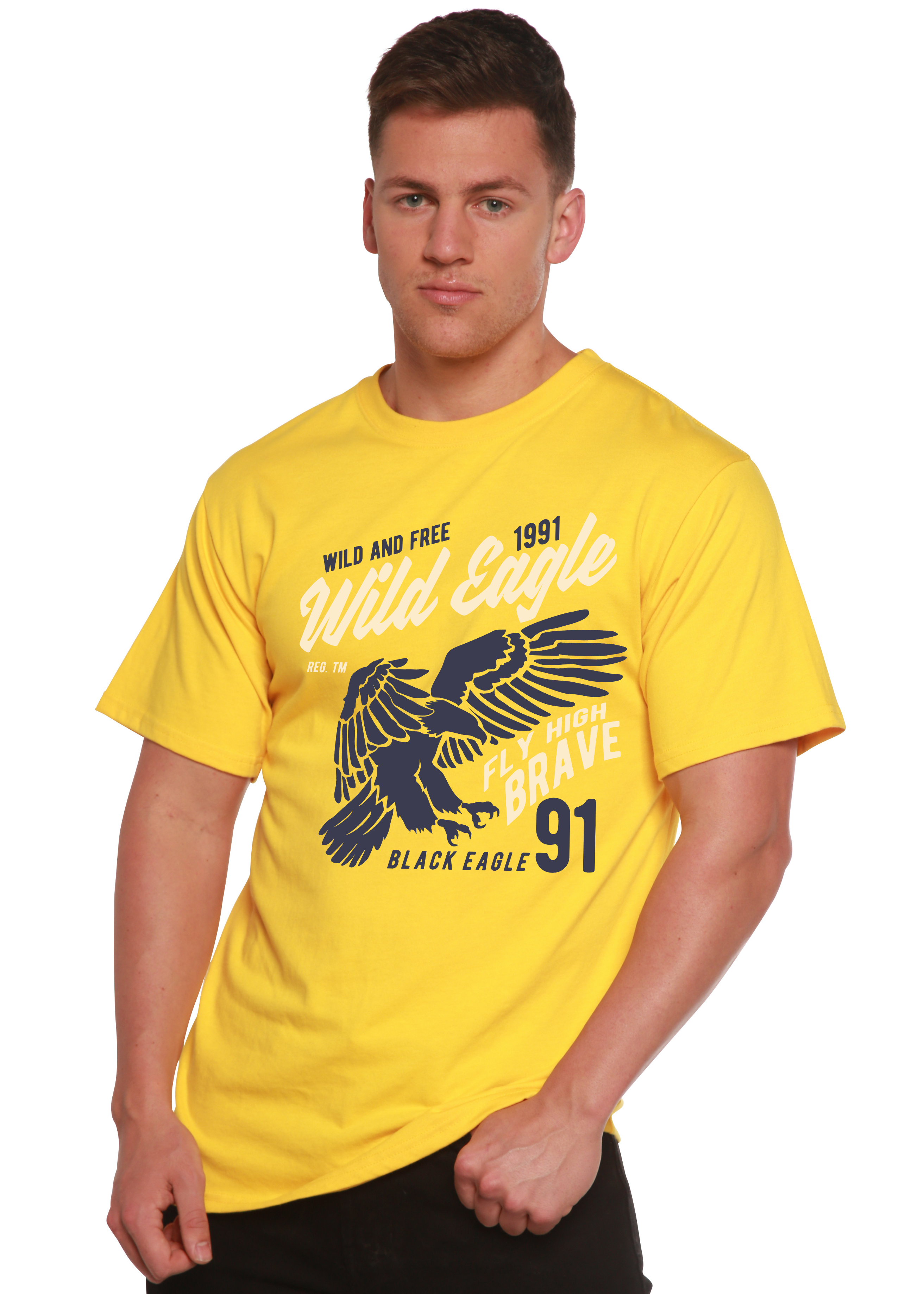 Spun Bamboo Wild Eagle Spun Bamboo® Men's Bamboo Viscose/Organic Cotton Short Sleeve Graphic T-Shirt — lifestyle context