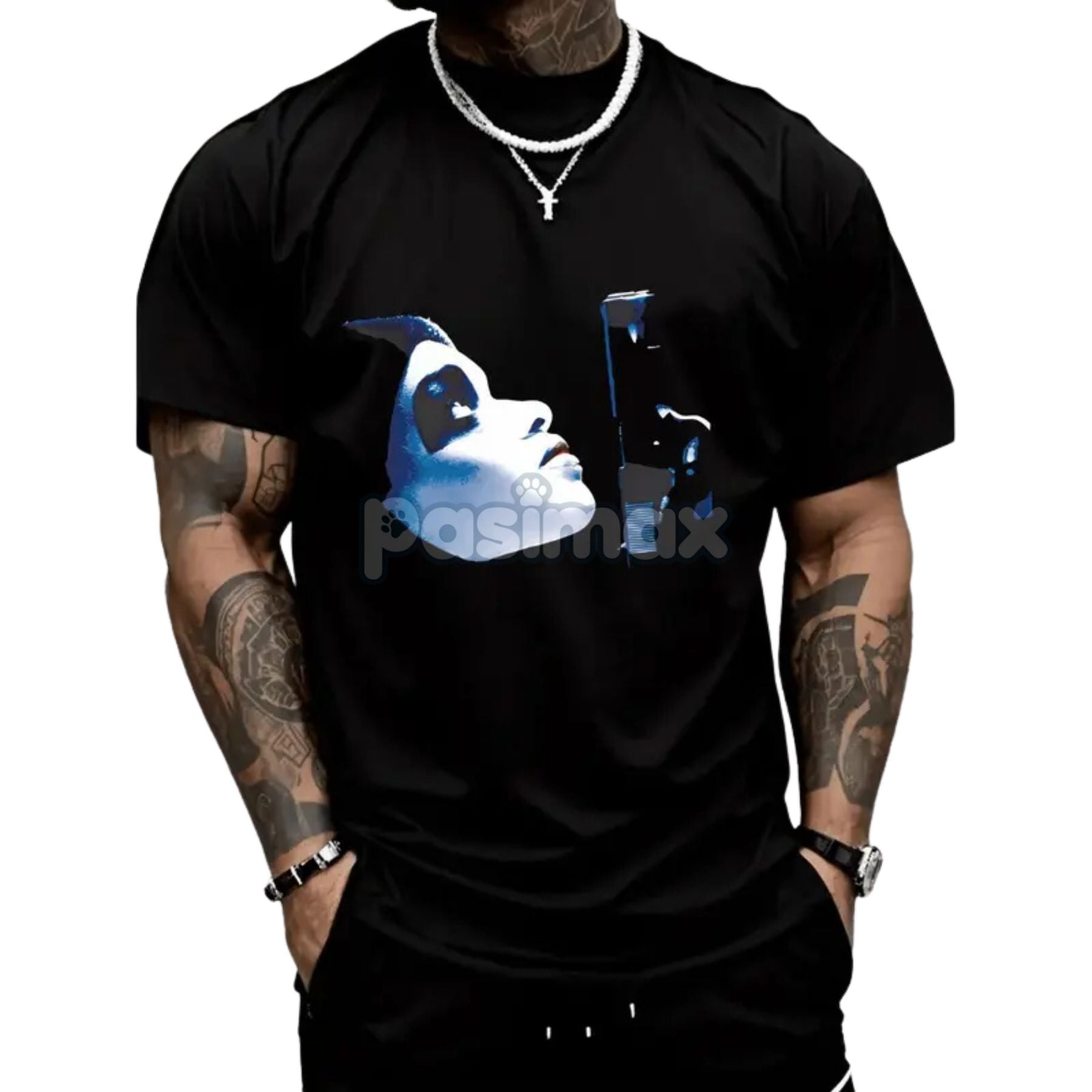 Pasimax Dead Presidents T-Shirt - Gangster Movie Inspired Tee, 90s Crime Film Apparel — detail close-up