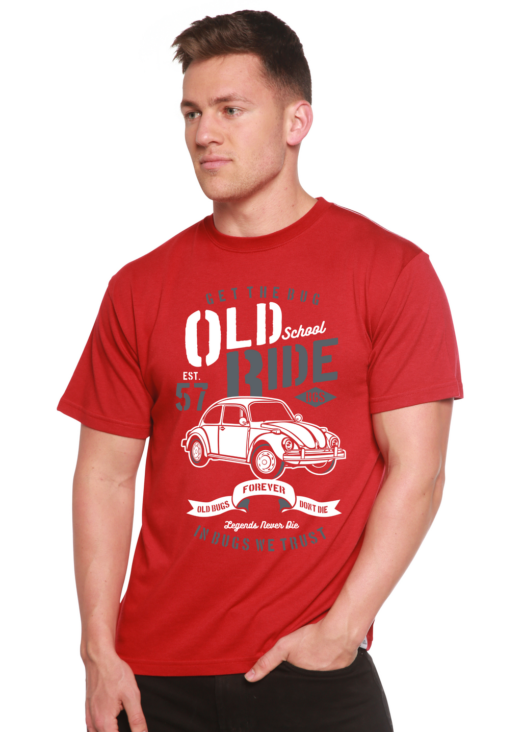 Spun Bamboo Old School Ride Spun Bamboo® Men's Bamboo Viscose/Organic Cotton Short Sleeve Graphic T-Shirt — back view