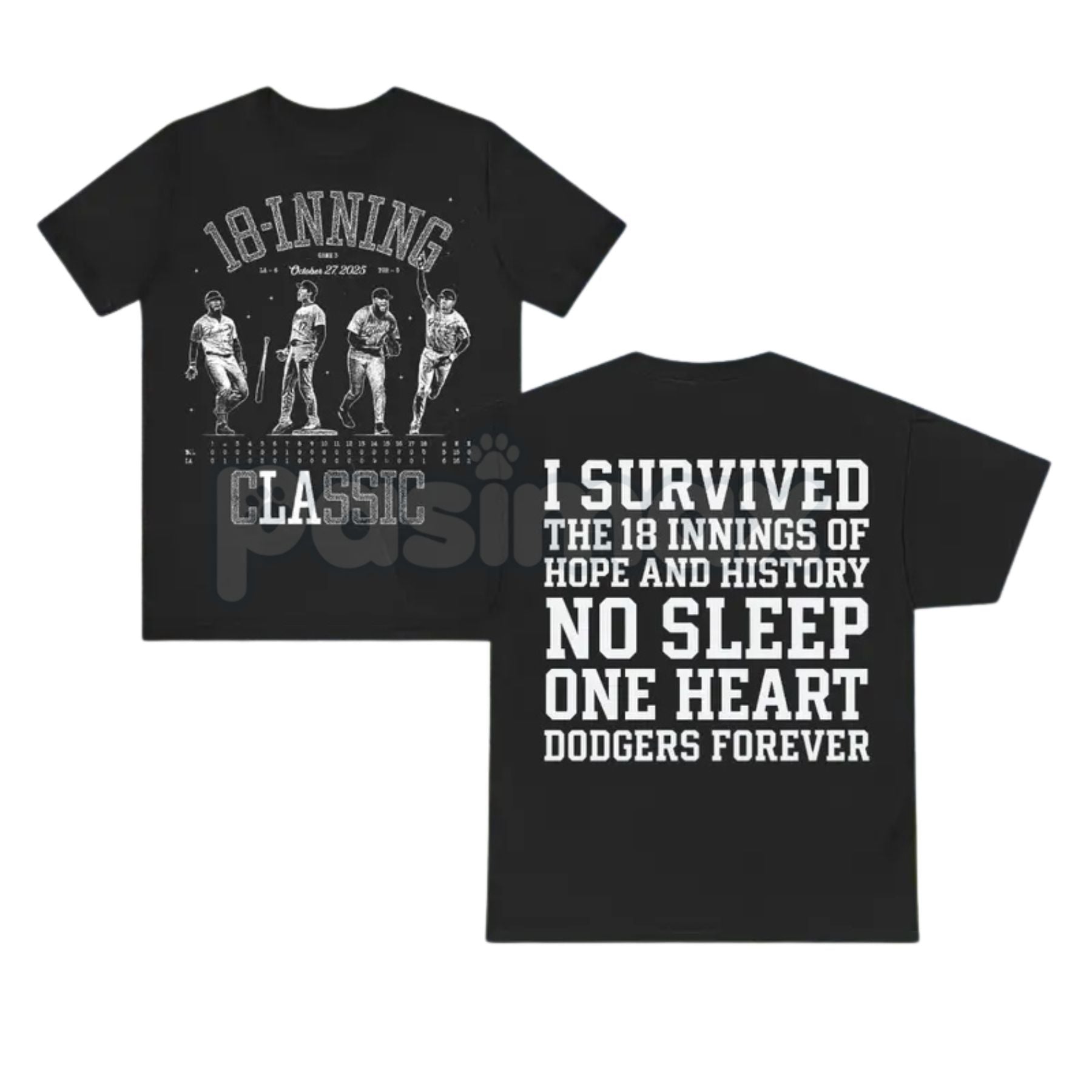 Pasimax 18 Innings of Agony & Glory T-Shirt - Extra Innings Marathon Baseball Tee, Historic Game Fan Apparel, Unisex Enduranc