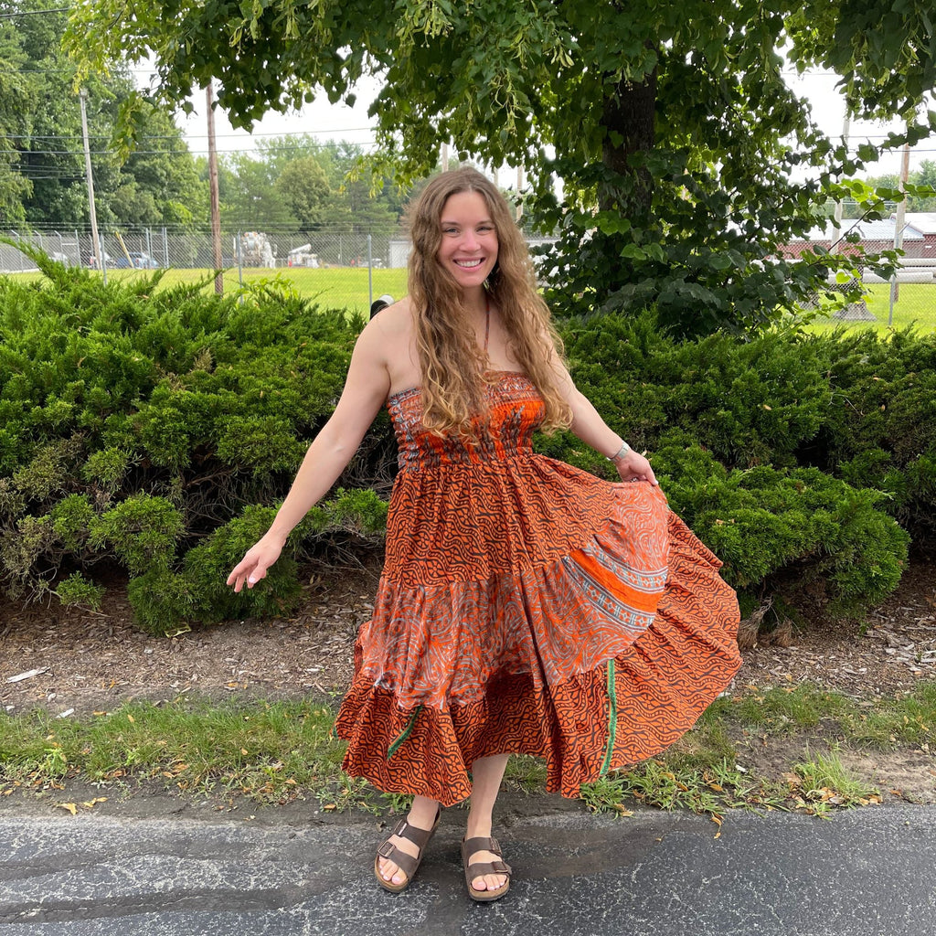 Darn Good Yarn Darn Good Yarn Sedona Patchwork Dress — construction detail