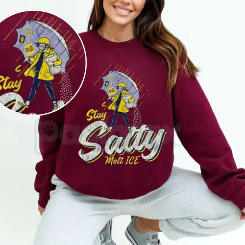 Stay Salty Anti ICE Crewneck | Protest Sweatshirt | Pro Democracy Top | Human Rights Activist Jumper | Social Justice Graphic Pullover | Immigration Reform Support Shirt | Resistance Apparel