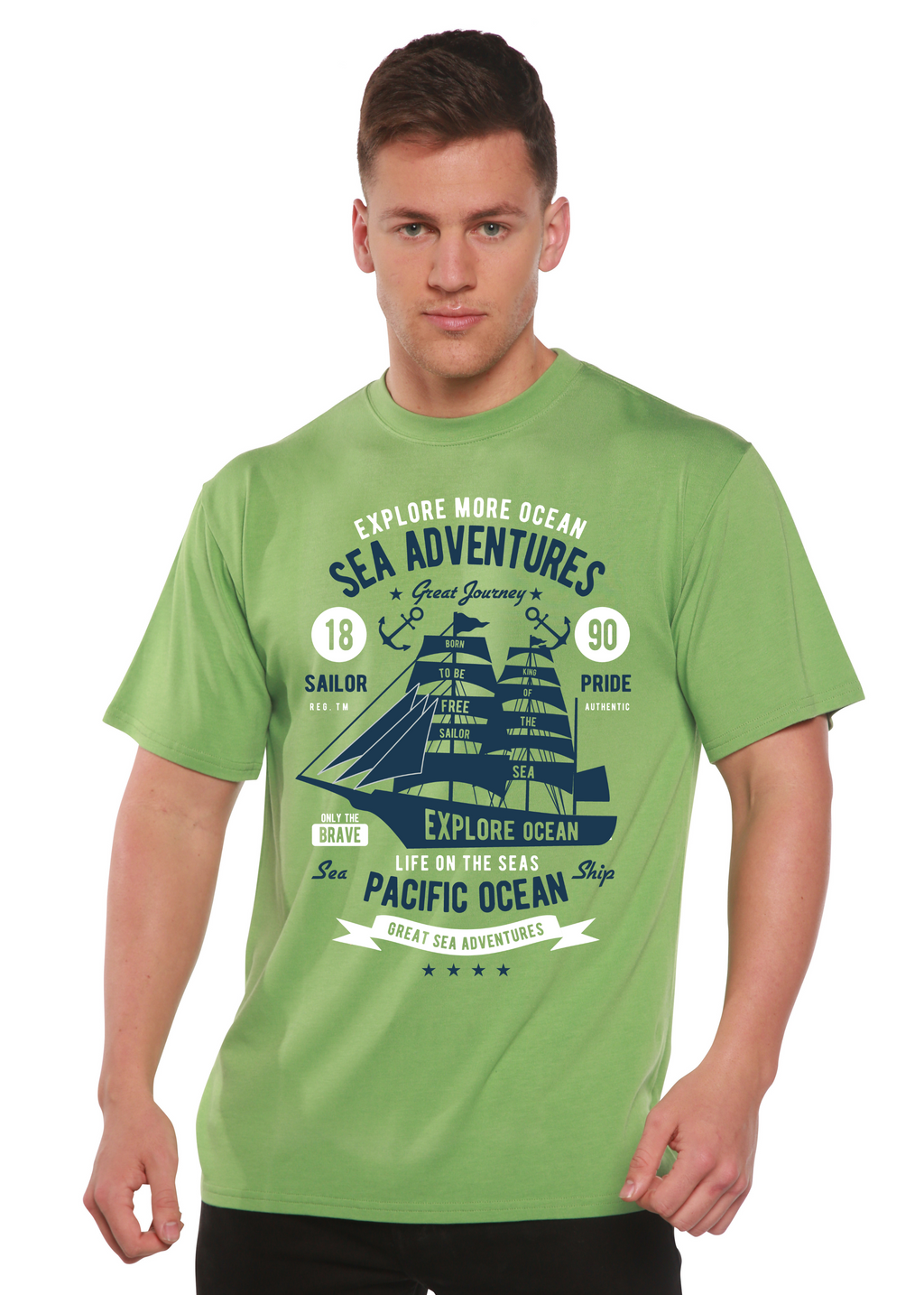 Spun Bamboo Sea Adventures Spun Bamboo® Men's Bamboo Viscose/Organic Cotton Short Sleeve Graphic T-Shirt — main product shot