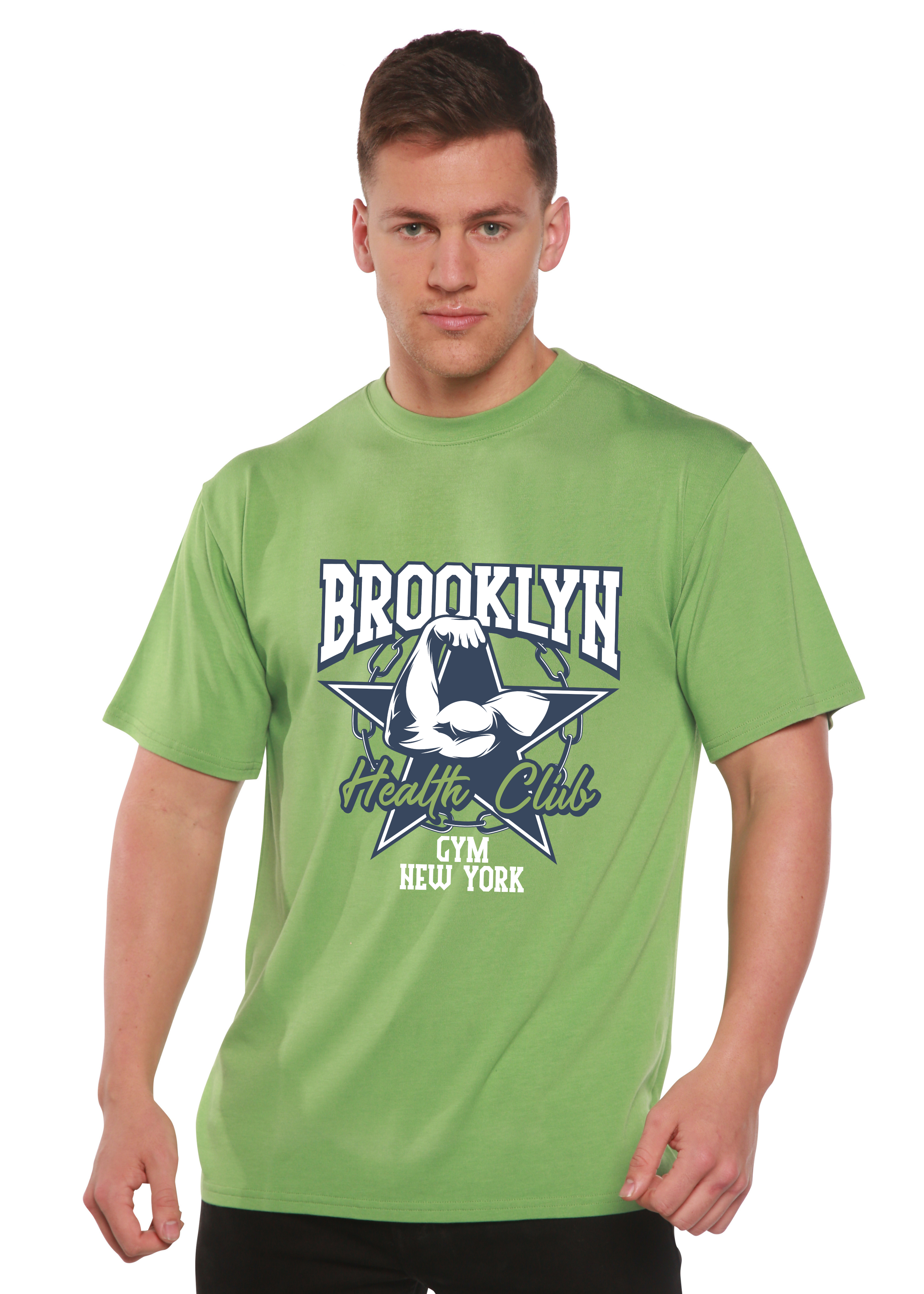 Spun Bamboo Brooklyn Health Club Men's Bamboo Viscose/Organic Cotton Short Sleeve Graphic T-Shirt — lifestyle context