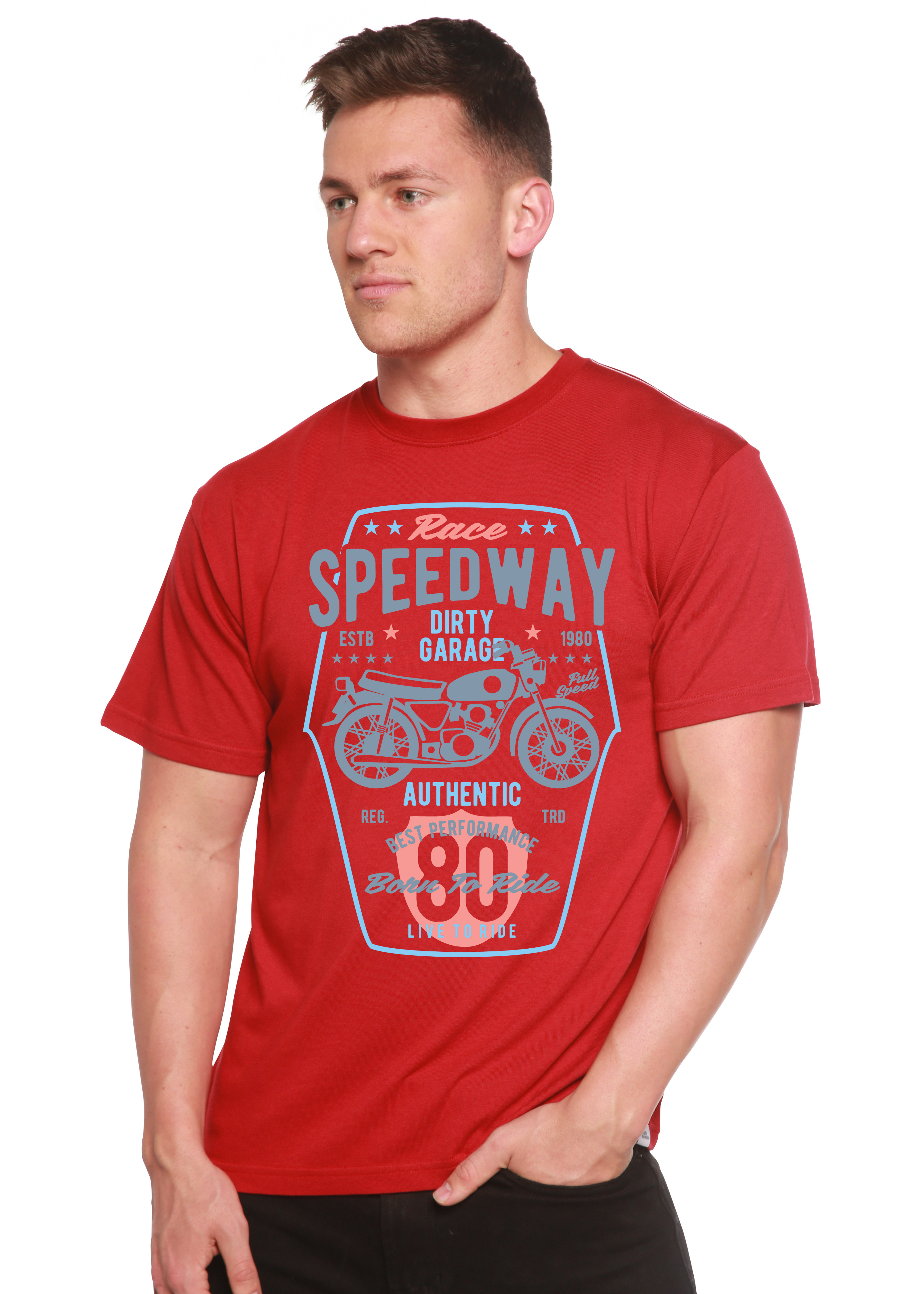 Spun Bamboo Speedway Motorcycle Spun Bamboo® Men's Bamboo Viscose/Organic Cotton Short Sleeve Graphic T-Shirt — back view