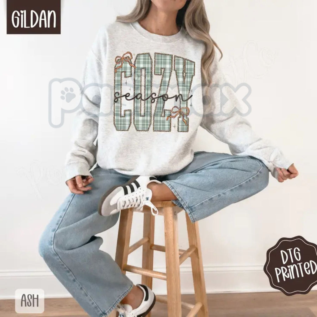 Pasimax Plaid Cozy Sweatshirt | Trendy Women's Winter Sweater | Rustic Buffalo Plaid Crewneck | Warm Holiday Layering Jumper 