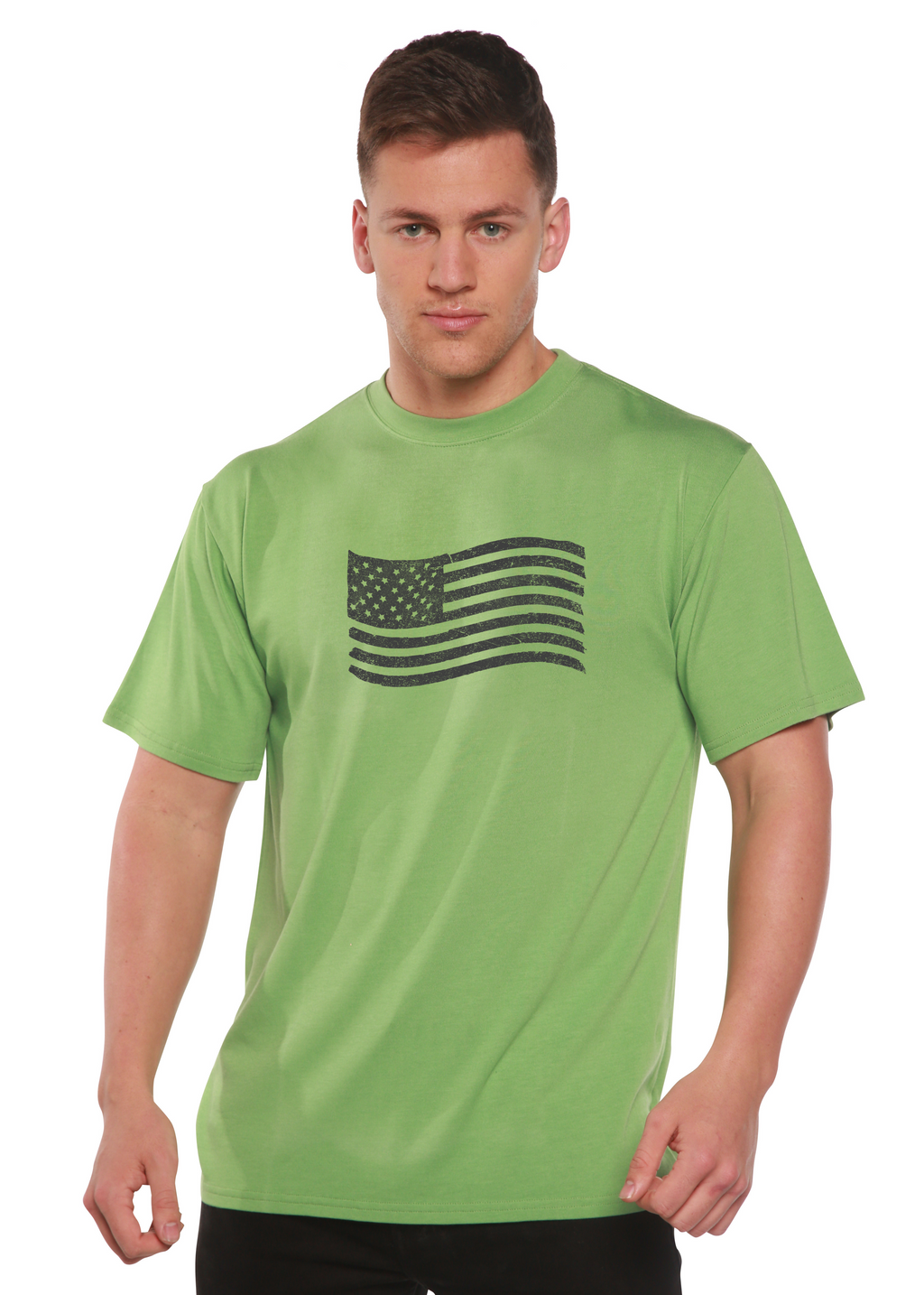 Spun Bamboo American Flag Men's Bamboo Short Sleeve Graphic T-Shirt — main product shot