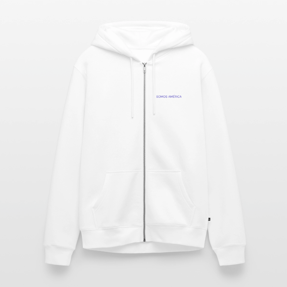 WONENA Somos America Unisex Premium Organic Zip Hoodie — back view