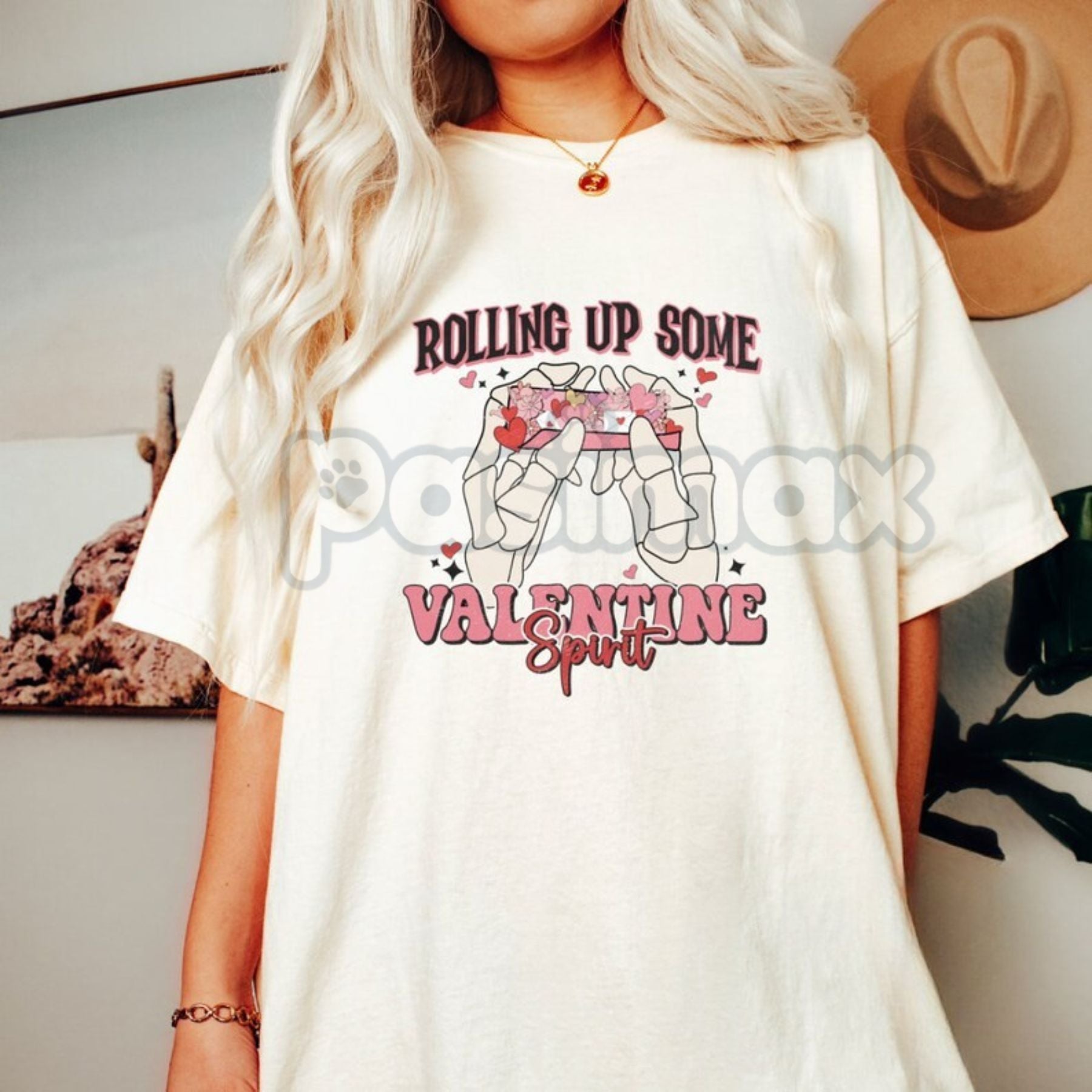 Pasimax Funny Valentine's Day Partner Tee - Relatable Relationship Humor Shirt, Casual Couples V-Day Gift, I'm Here For The T