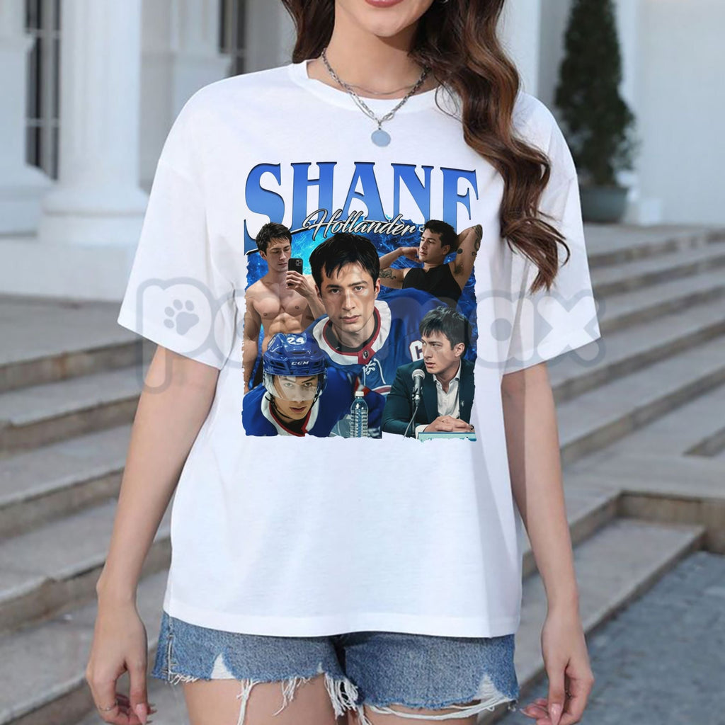 Pasimax Shane Hollander Hockey Graphic Tee - Fake Boyfriend Series Fan Shirt, MM Hockey Romance Apparel, Booktok Character Tr