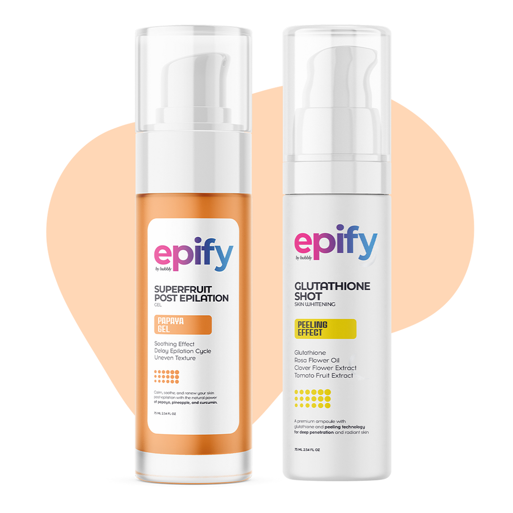 Epify Radiant Glow Face Care Set, Glutathione Shot &amp; Superfruit Papaya Gel, 2-Step Face Routine